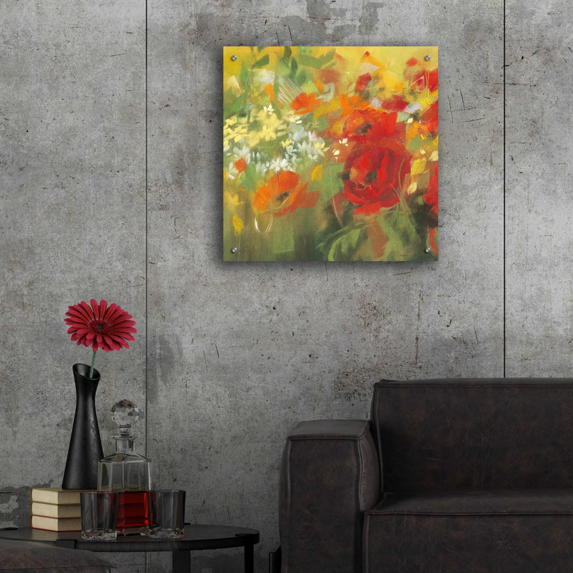 Epic Art 'Oriental Poppy Field II' by Carol Rowan, Acrylic Glass Wall Art,24x24