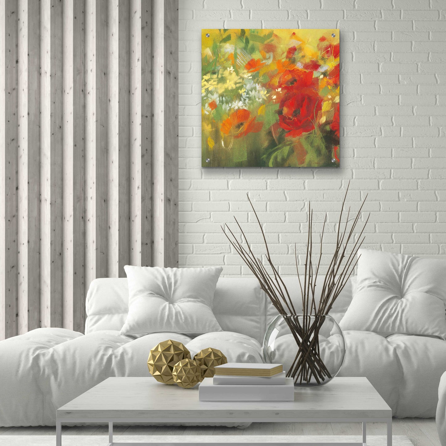 Epic Art 'Oriental Poppy Field II' by Carol Rowan, Acrylic Glass Wall Art,24x24