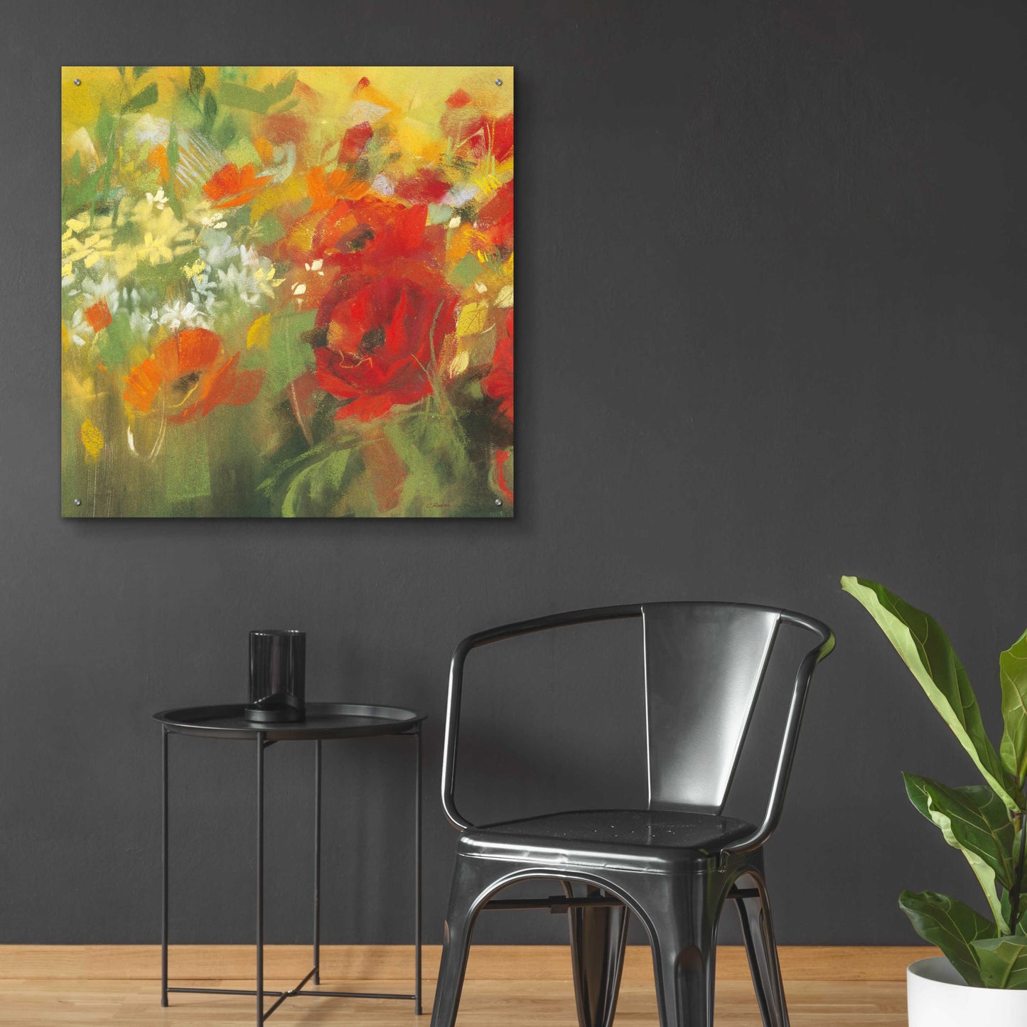 Epic Art 'Oriental Poppy Field II' by Carol Rowan, Acrylic Glass Wall Art,36x36