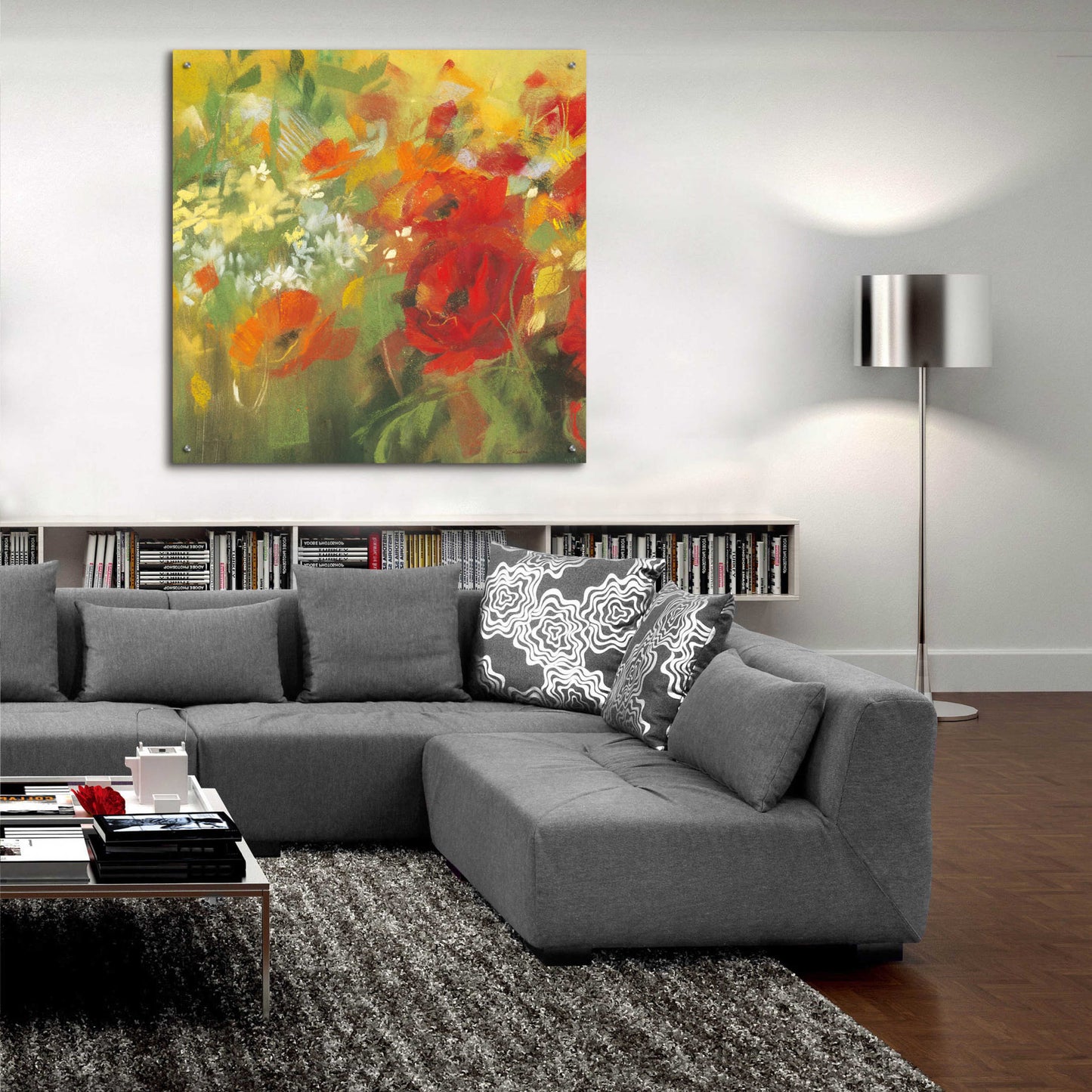 Epic Art 'Oriental Poppy Field II' by Carol Rowan, Acrylic Glass Wall Art,36x36