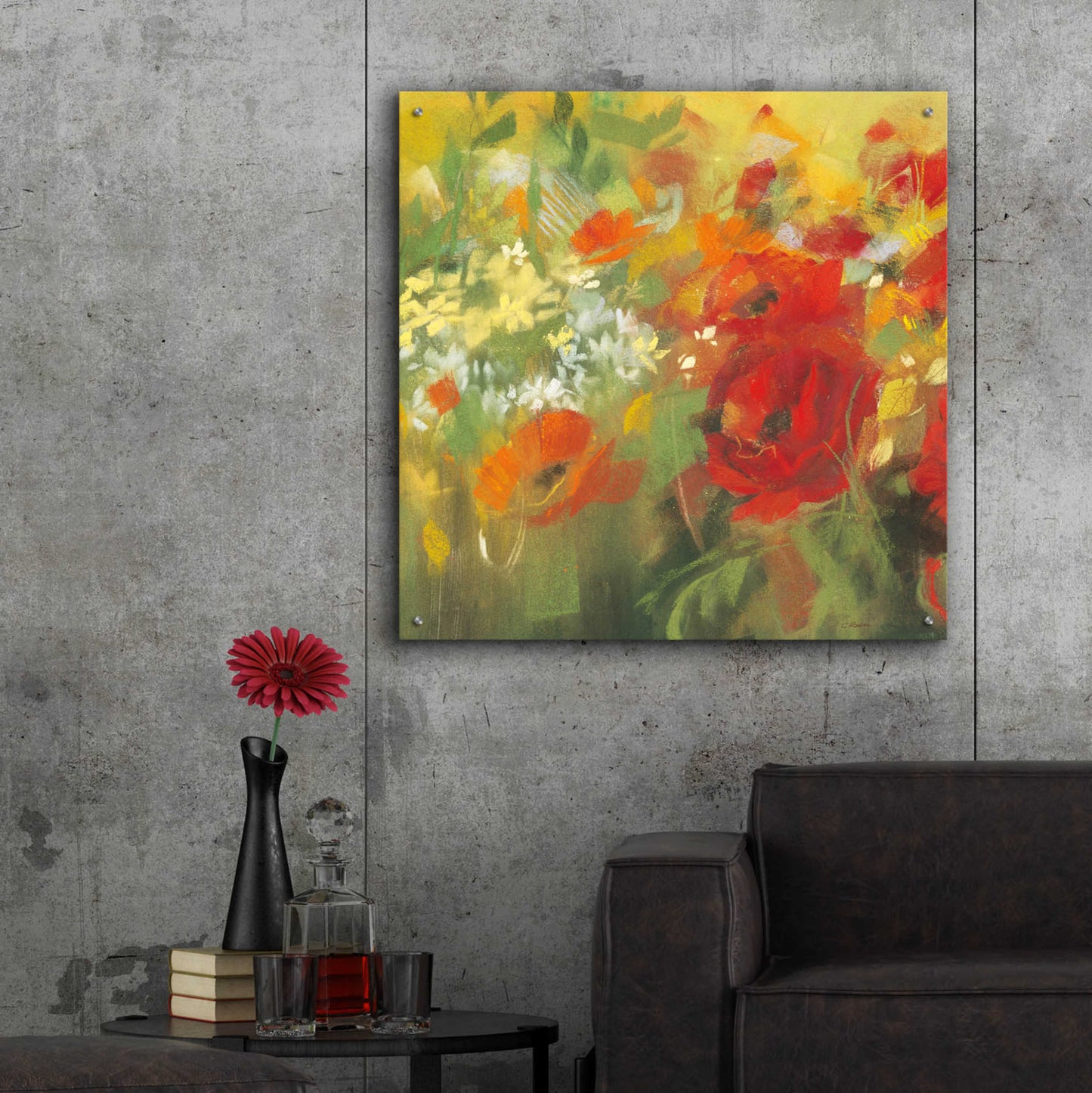 Epic Art 'Oriental Poppy Field II' by Carol Rowan, Acrylic Glass Wall Art,36x36