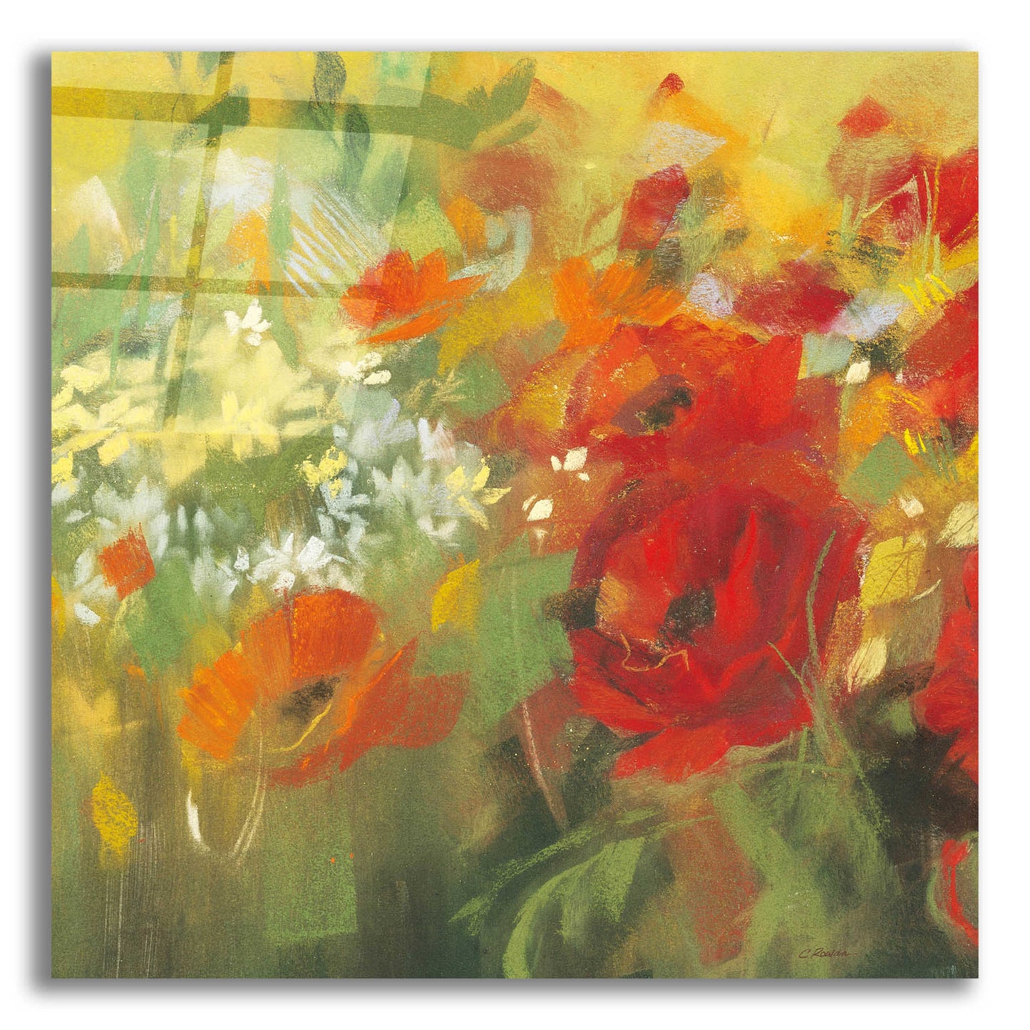 Epic Art 'Oriental Poppy Field II' by Carol Rowan, Acrylic Glass Wall Art