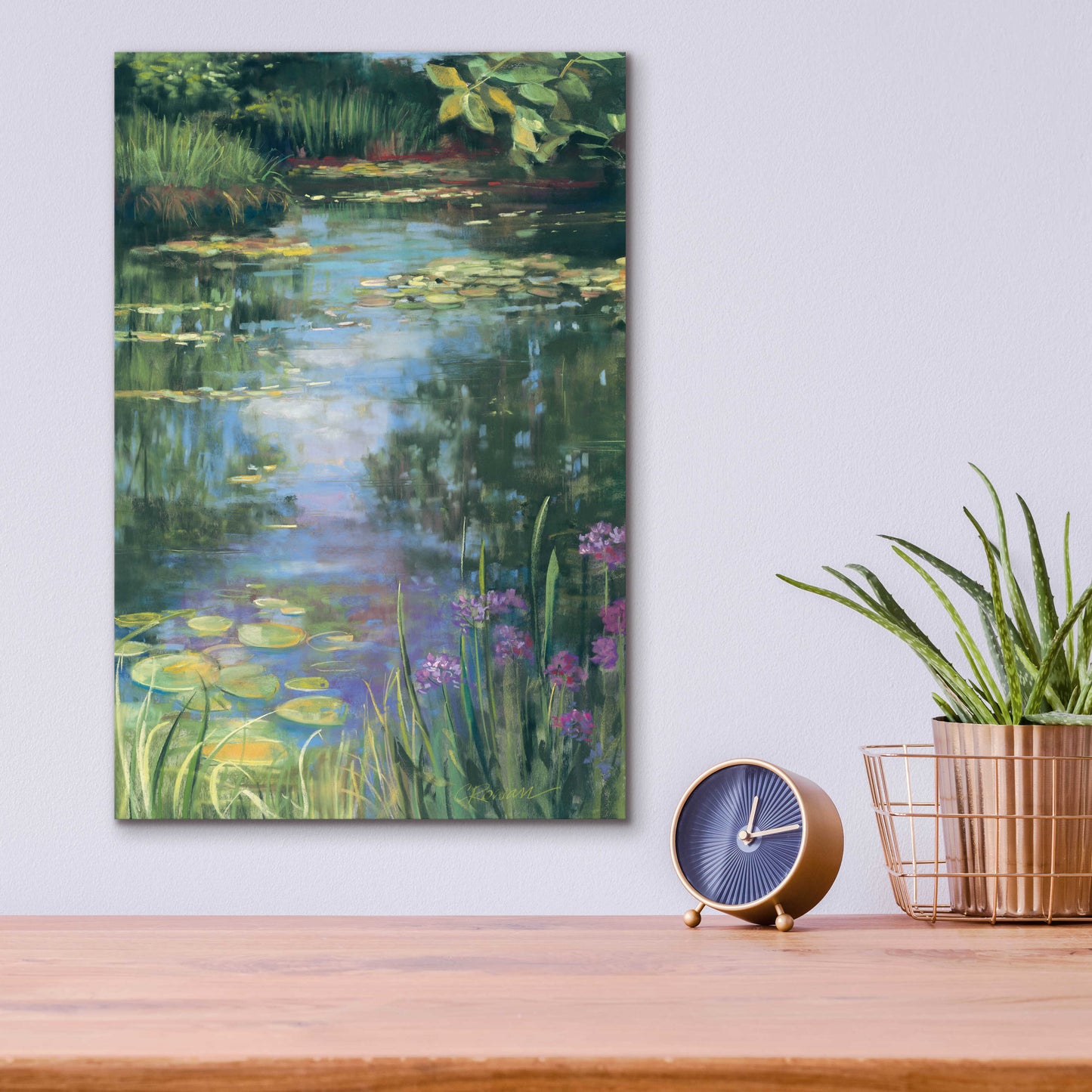 Epic Art 'Garden Pond I' by Carol Rowan, Acrylic Glass Wall Art,12x16