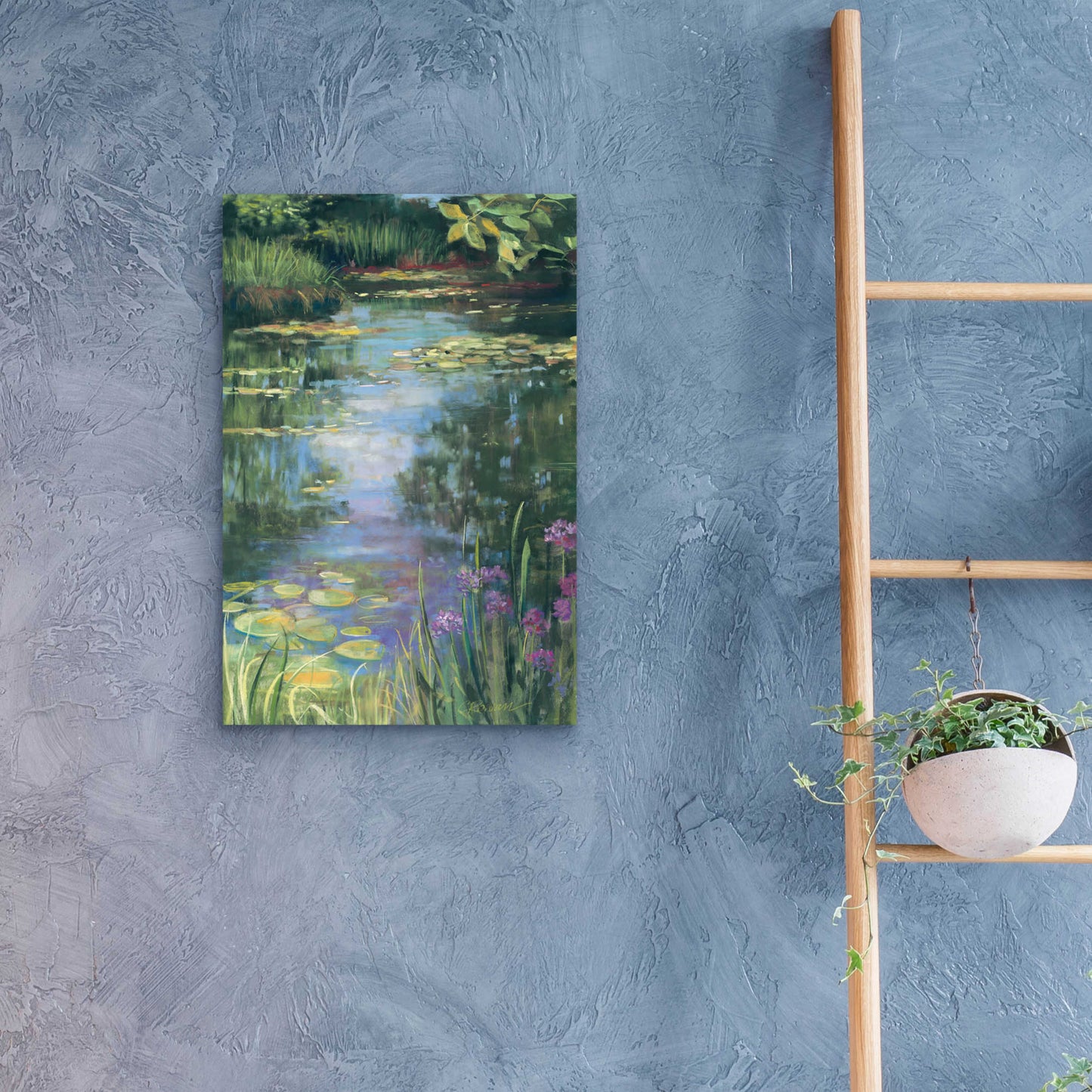 Epic Art 'Garden Pond I' by Carol Rowan, Acrylic Glass Wall Art,16x24