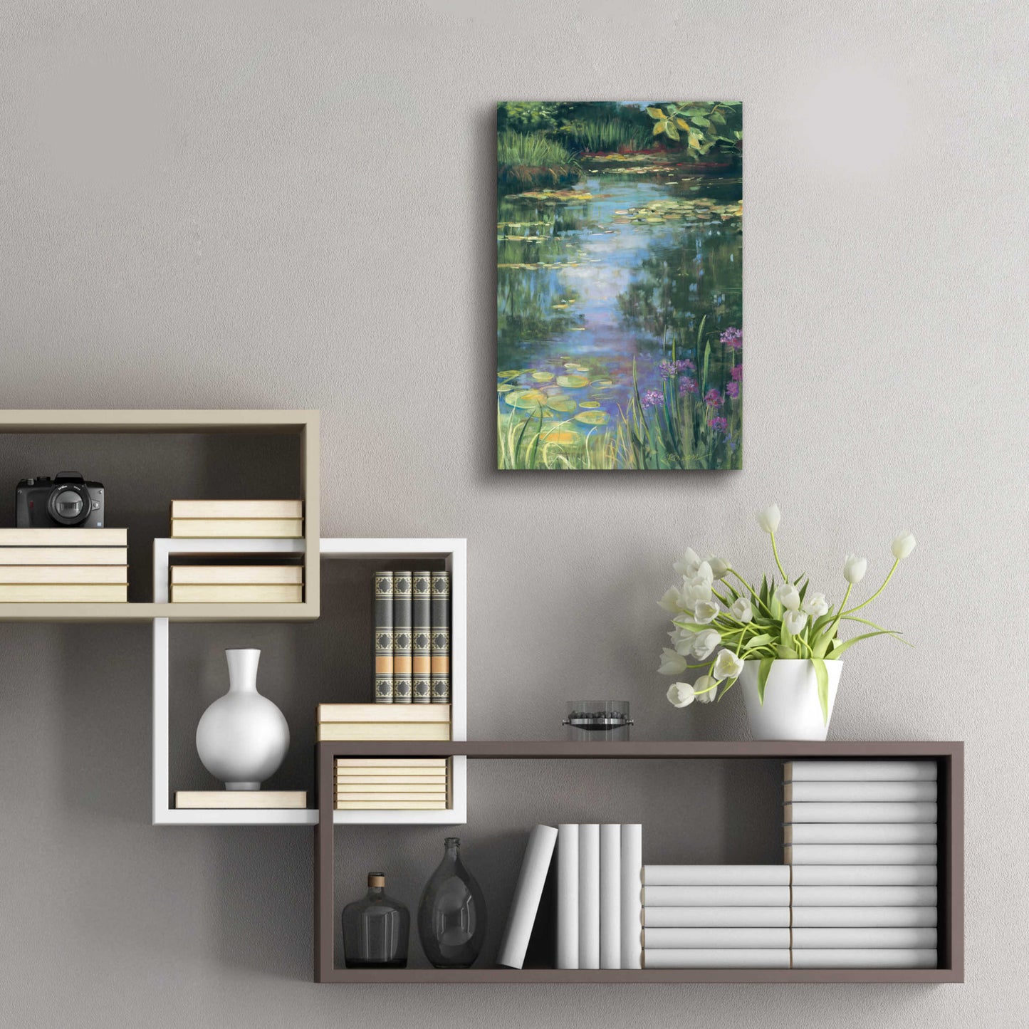 Epic Art 'Garden Pond I' by Carol Rowan, Acrylic Glass Wall Art,16x24