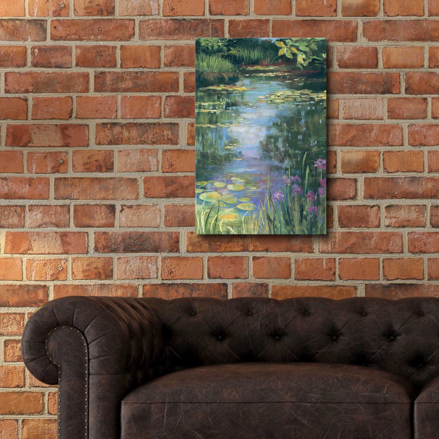 Epic Art 'Garden Pond I' by Carol Rowan, Acrylic Glass Wall Art,16x24