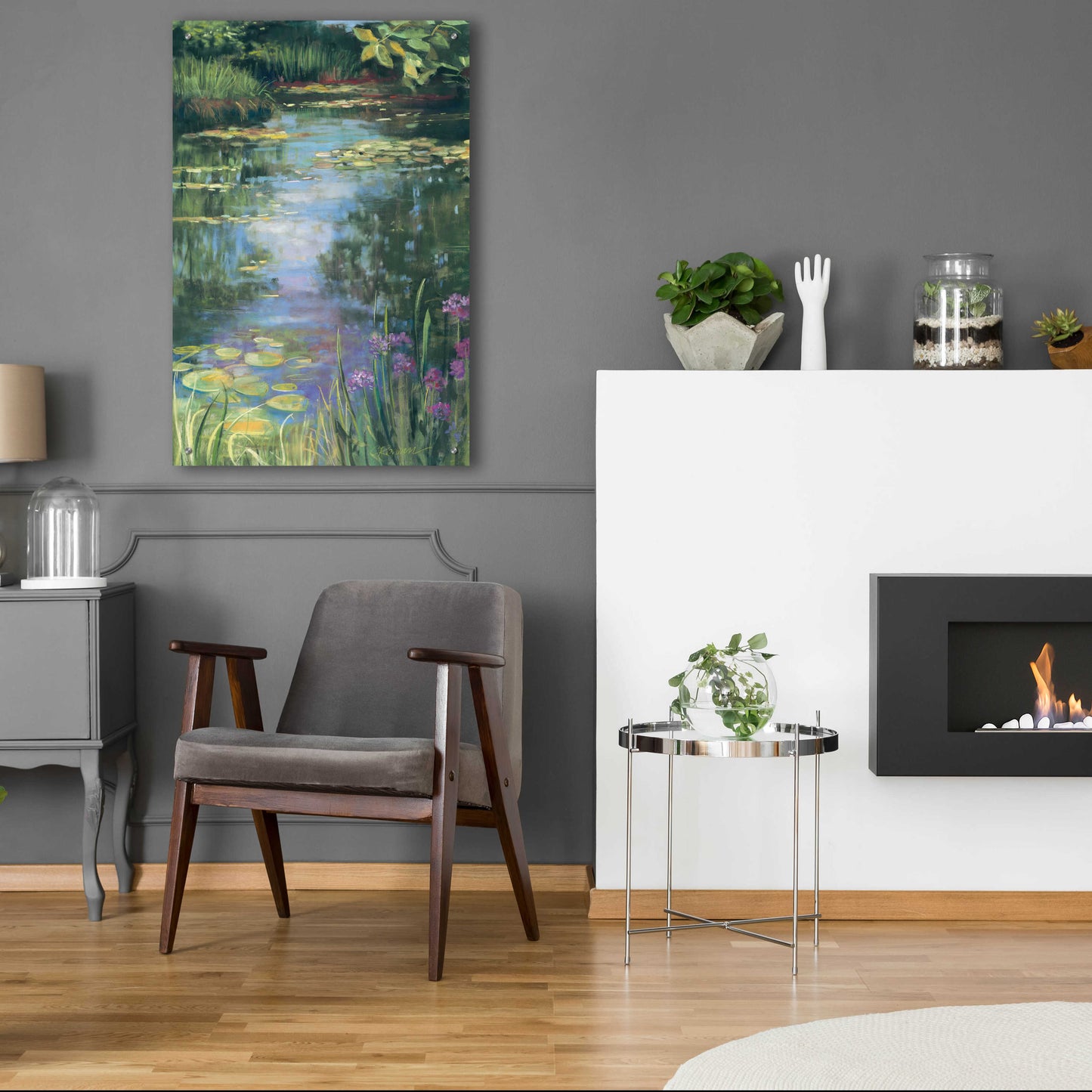 Epic Art 'Garden Pond I' by Carol Rowan, Acrylic Glass Wall Art,24x36