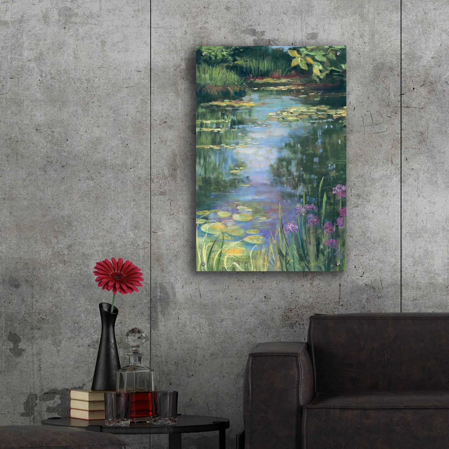 Epic Art 'Garden Pond I' by Carol Rowan, Acrylic Glass Wall Art,24x36