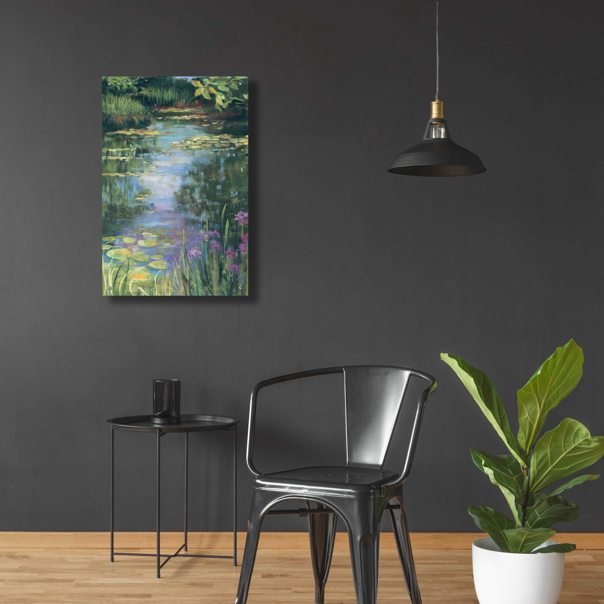 Epic Art 'Garden Pond I' by Carol Rowan, Acrylic Glass Wall Art,24x36