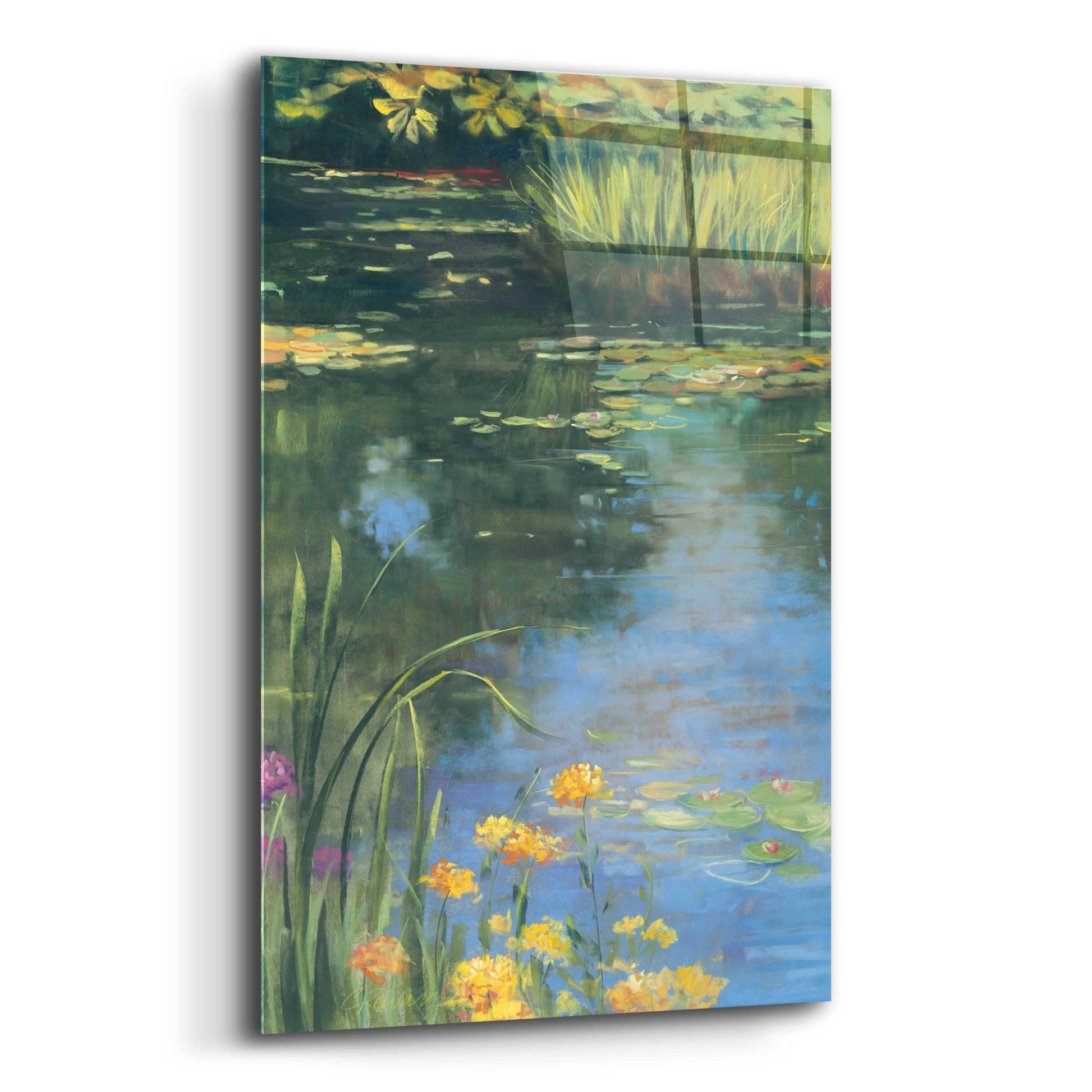 Epic Art 'Garden Pond II' by Carol Rowan, Acrylic Glass Wall Art,12x16