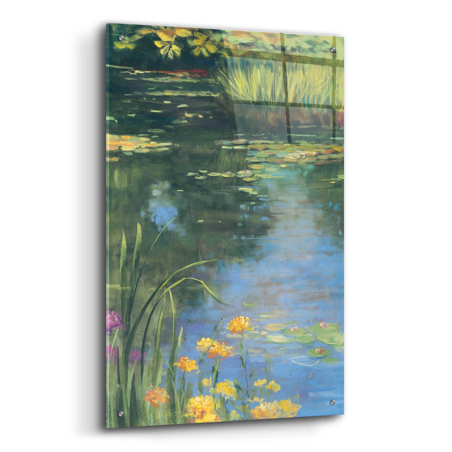 Epic Art 'Garden Pond II' by Carol Rowan, Acrylic Glass Wall Art,24x36