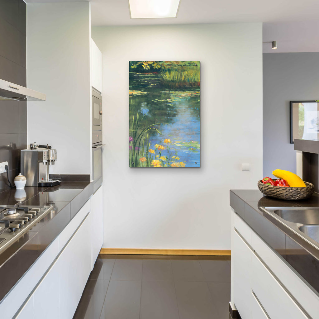 Garden Pond II by Carol Rowan - 24x36 acrylic wall art in a room