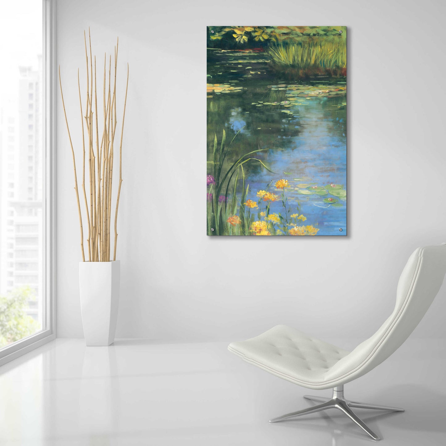 Epic Art 'Garden Pond II' by Carol Rowan, Acrylic Glass Wall Art,24x36