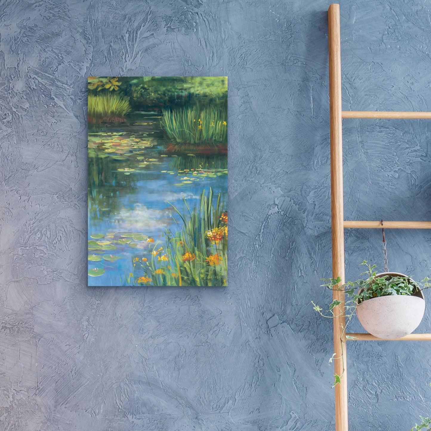 Epic Art 'Garden Pond III' by Carol Rowan, Acrylic Glass Wall Art,16x24