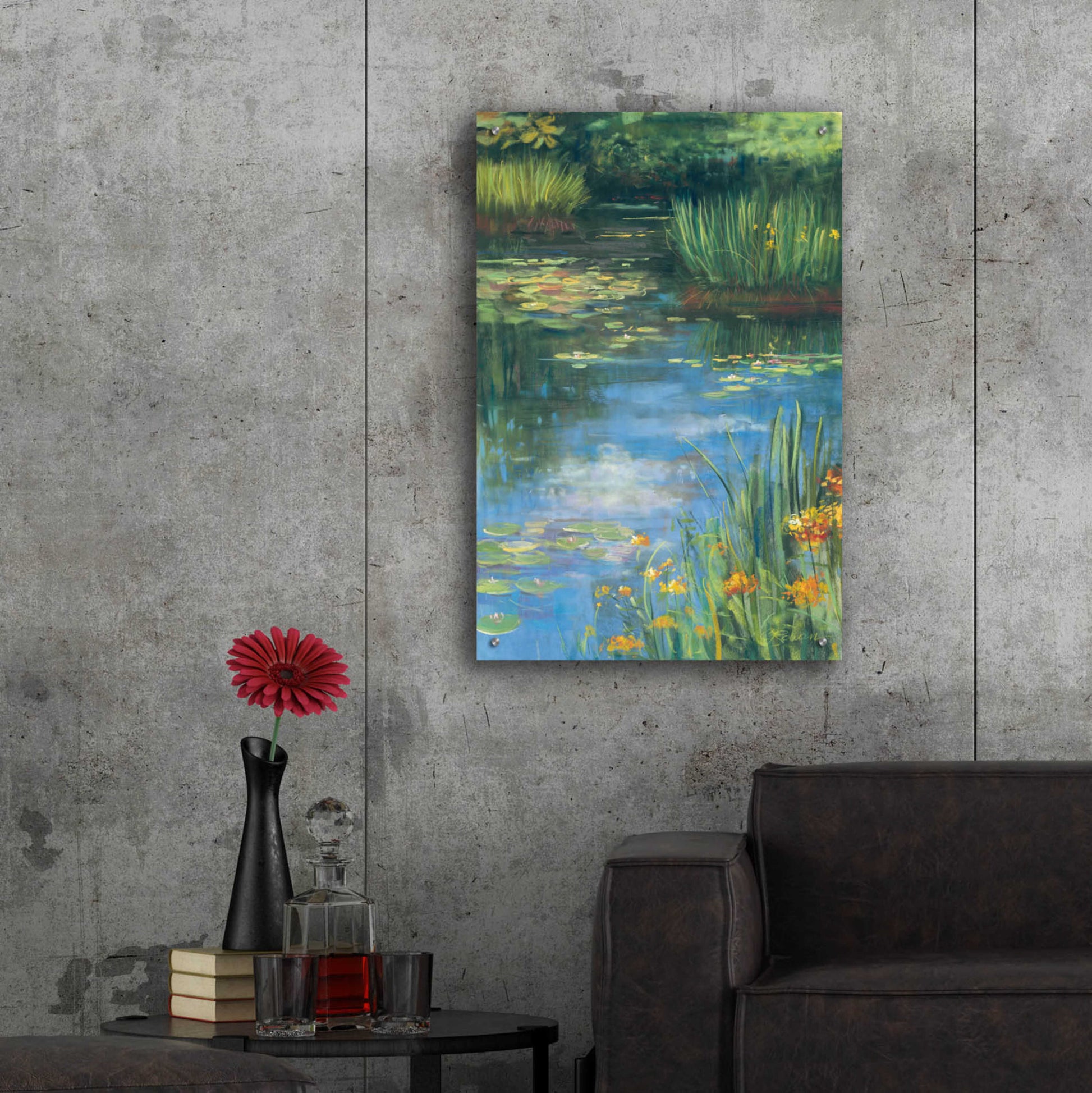 Epic Art 'Garden Pond III' by Carol Rowan, Acrylic Glass Wall Art,24x36