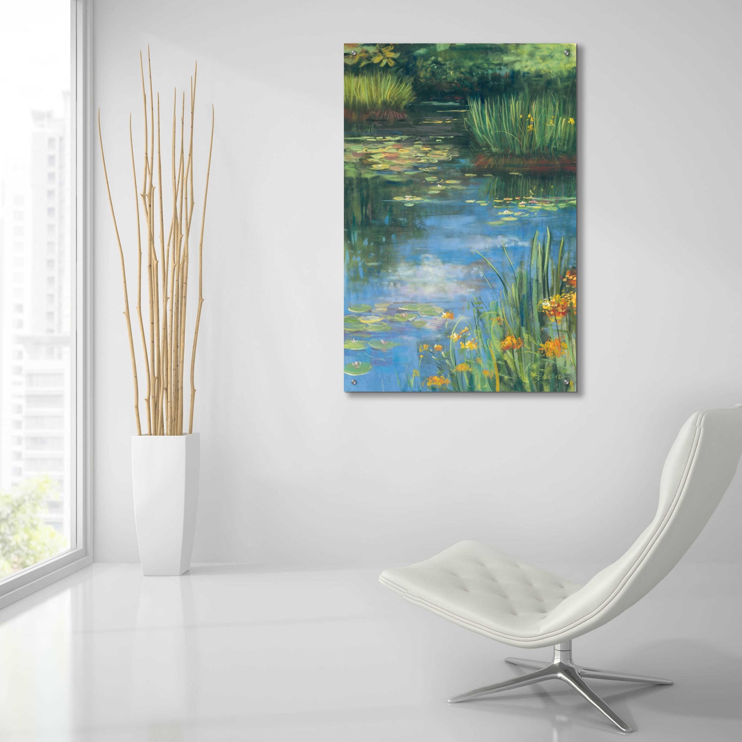 Epic Art 'Garden Pond III' by Carol Rowan, Acrylic Glass Wall Art,24x36