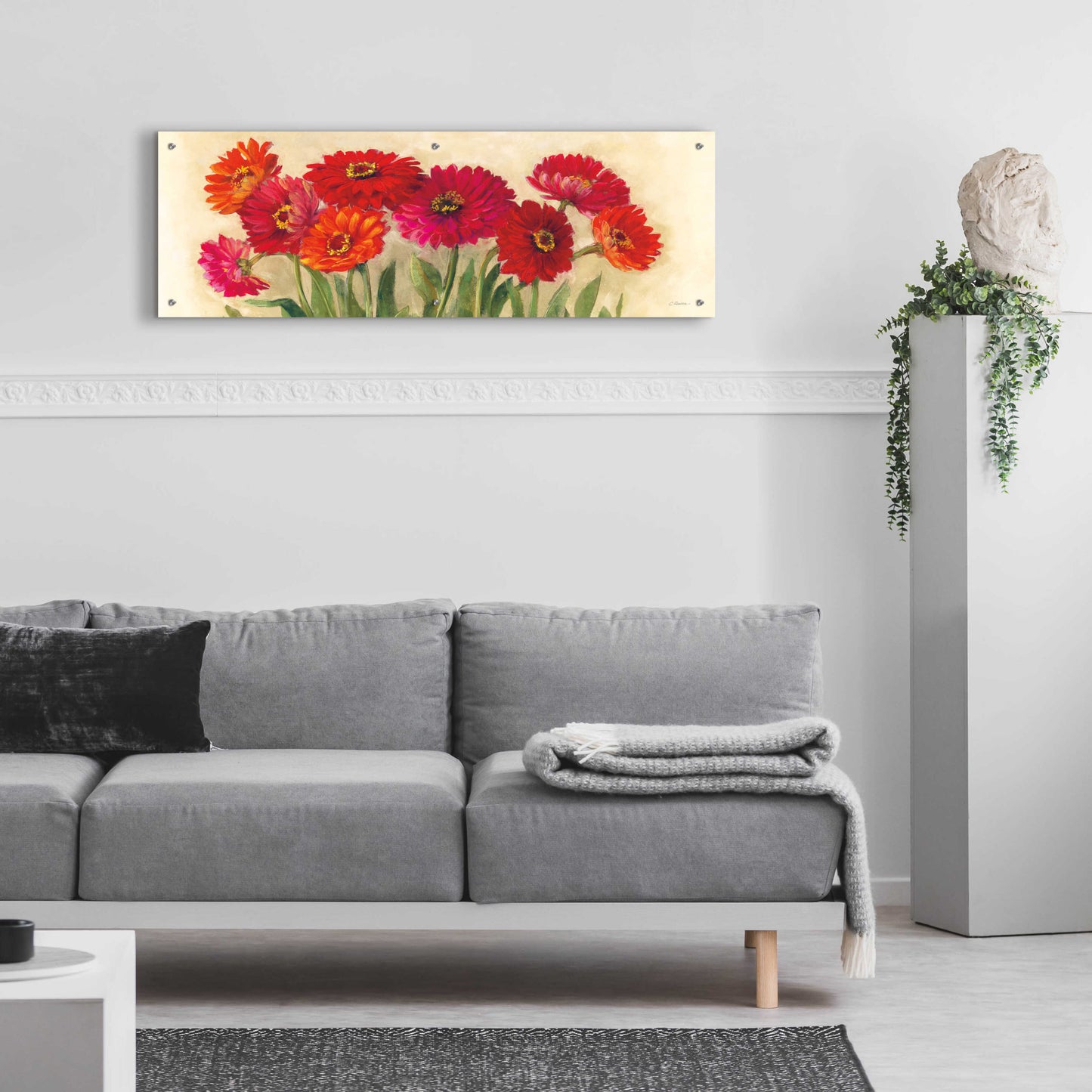 Epic Art 'Tickled Pink' by Carol Rowan, Acrylic Glass Wall Art,48x16