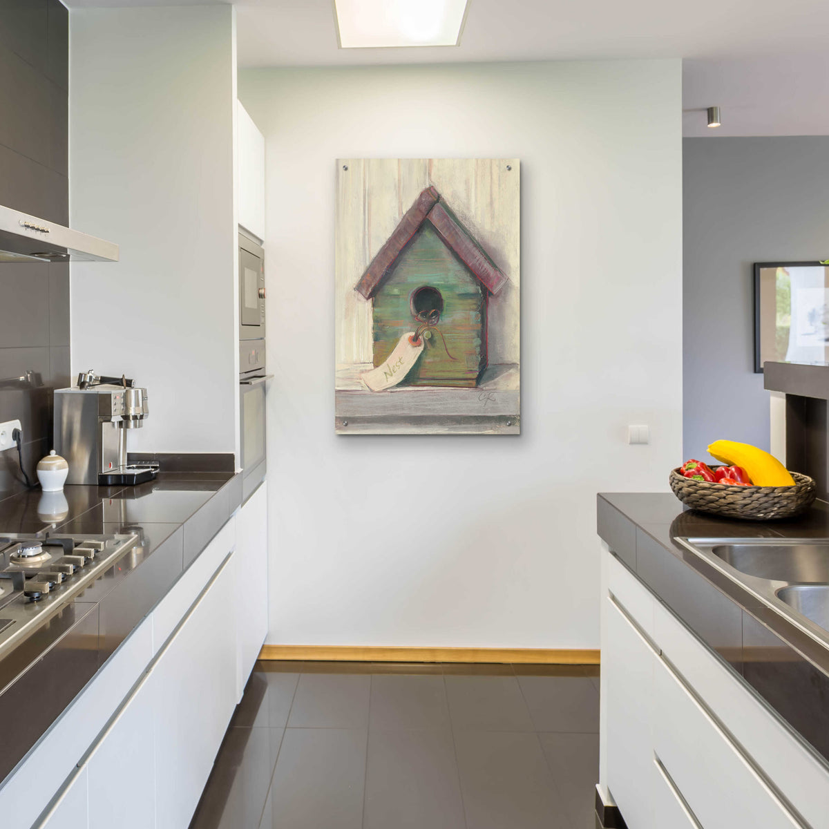 Birdhouse by Carol Rowan - 24x36 acrylic wall art in a room