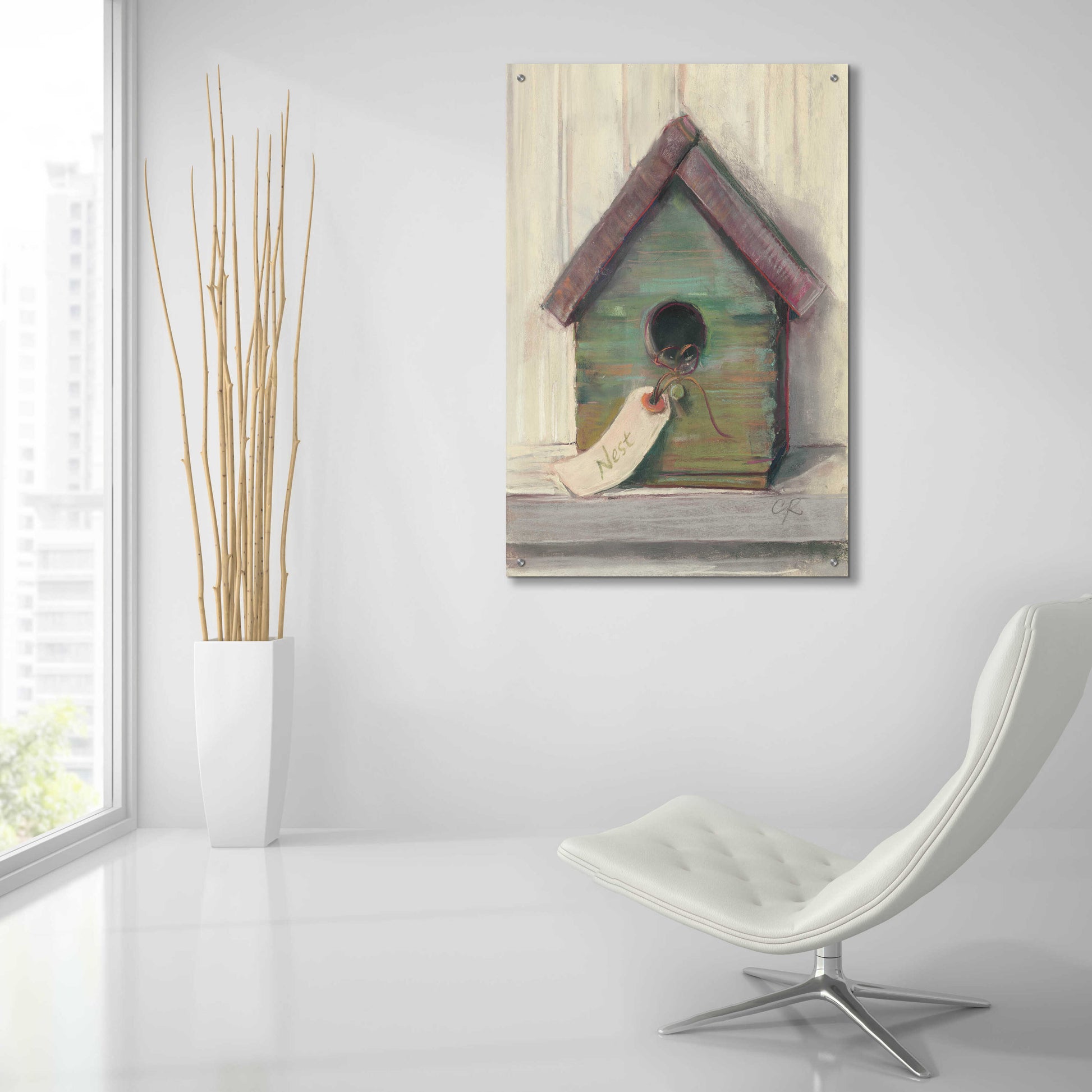 Epic Art 'Birdhouse' by Carol Rowan, Acrylic Glass Wall Art,24x36