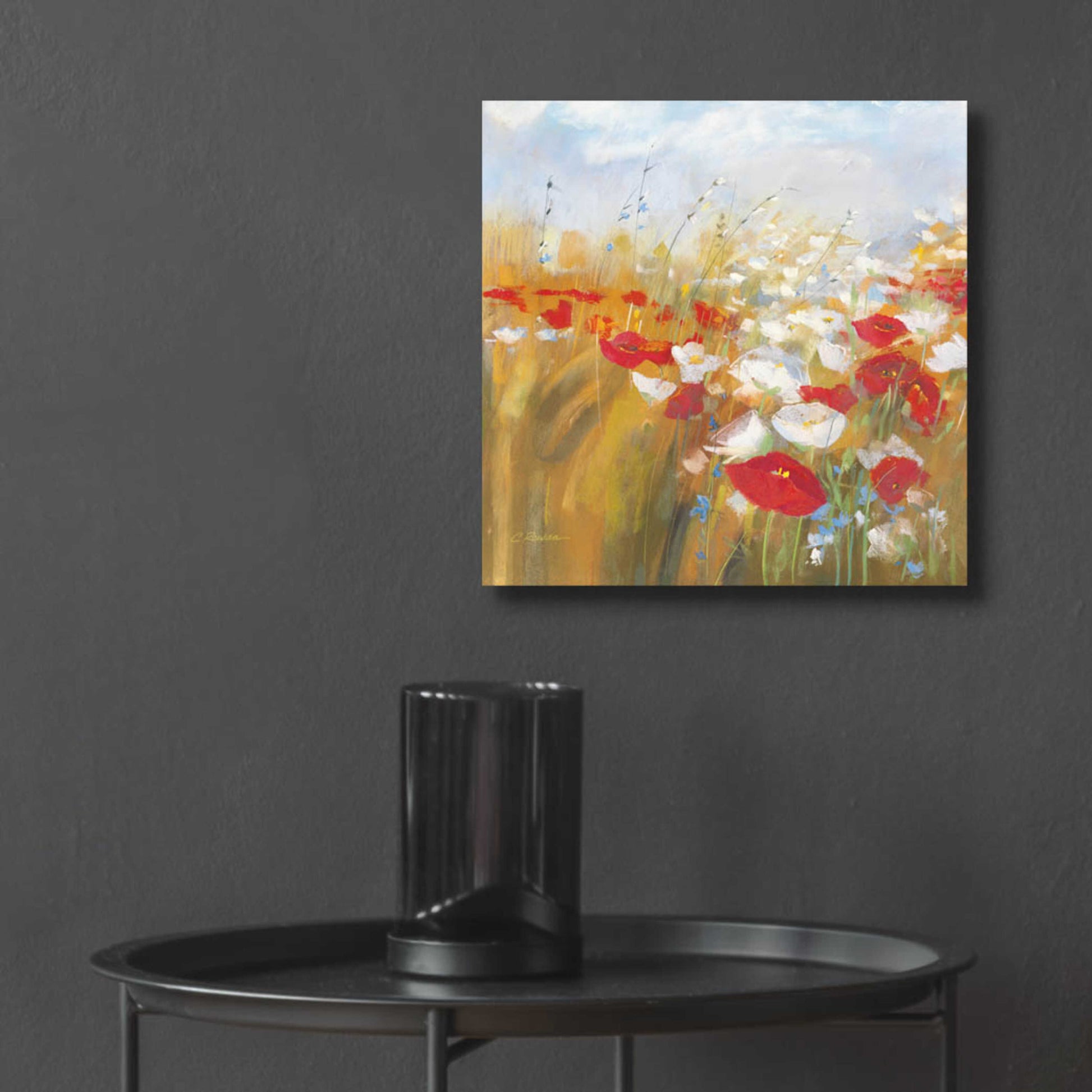 Epic Art 'Poppies And Larkspur I' by Carol Rowan, Acrylic Glass Wall Art,12x12