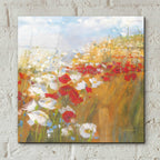 Poppies And Larkspur II by Carol Rowan - 12x12 acrylic wall art in a room