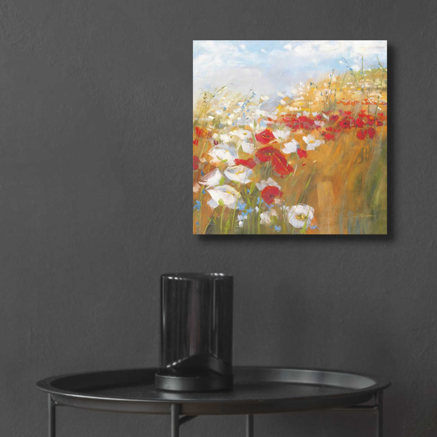 Epic Art 'Poppies And Larkspur II' by Carol Rowan, Acrylic Glass Wall Art,12x12