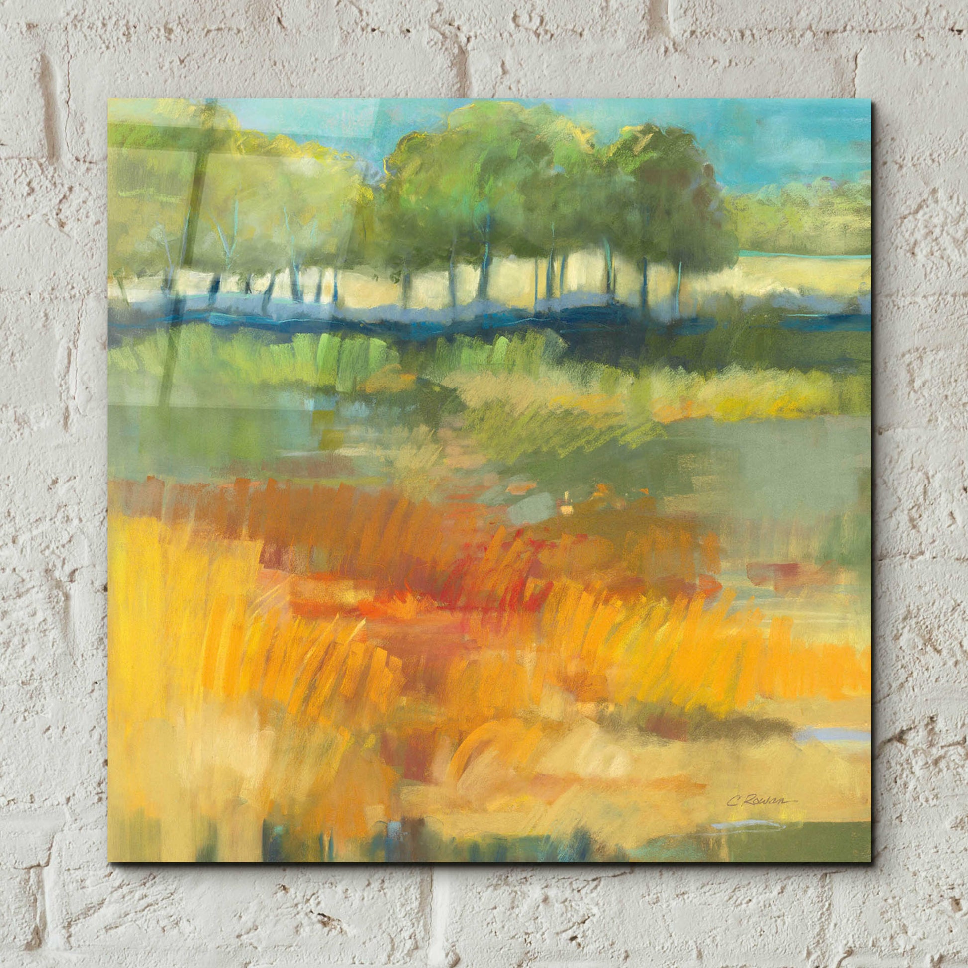 Epic Art 'Late Summer Landscape I' by Carol Rowan, Acrylic Glass Wall Art,12x12