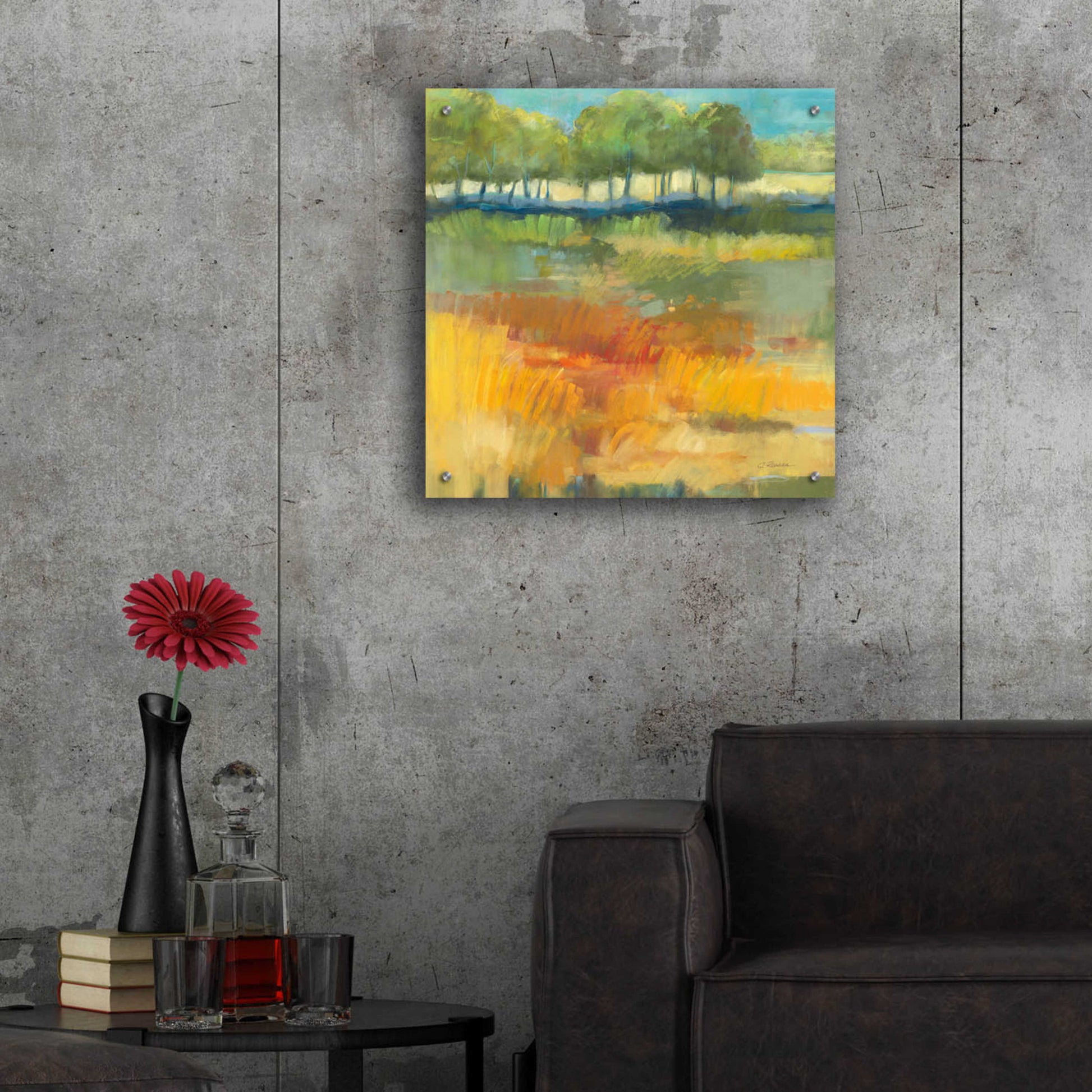 Epic Art 'Late Summer Landscape I' by Carol Rowan, Acrylic Glass Wall Art,24x24