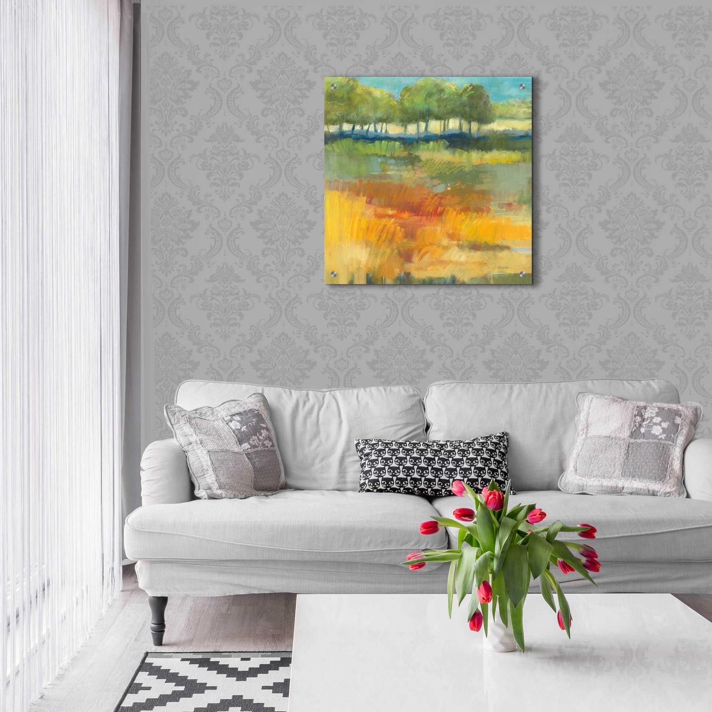 Epic Art 'Late Summer Landscape I' by Carol Rowan, Acrylic Glass Wall Art,24x24