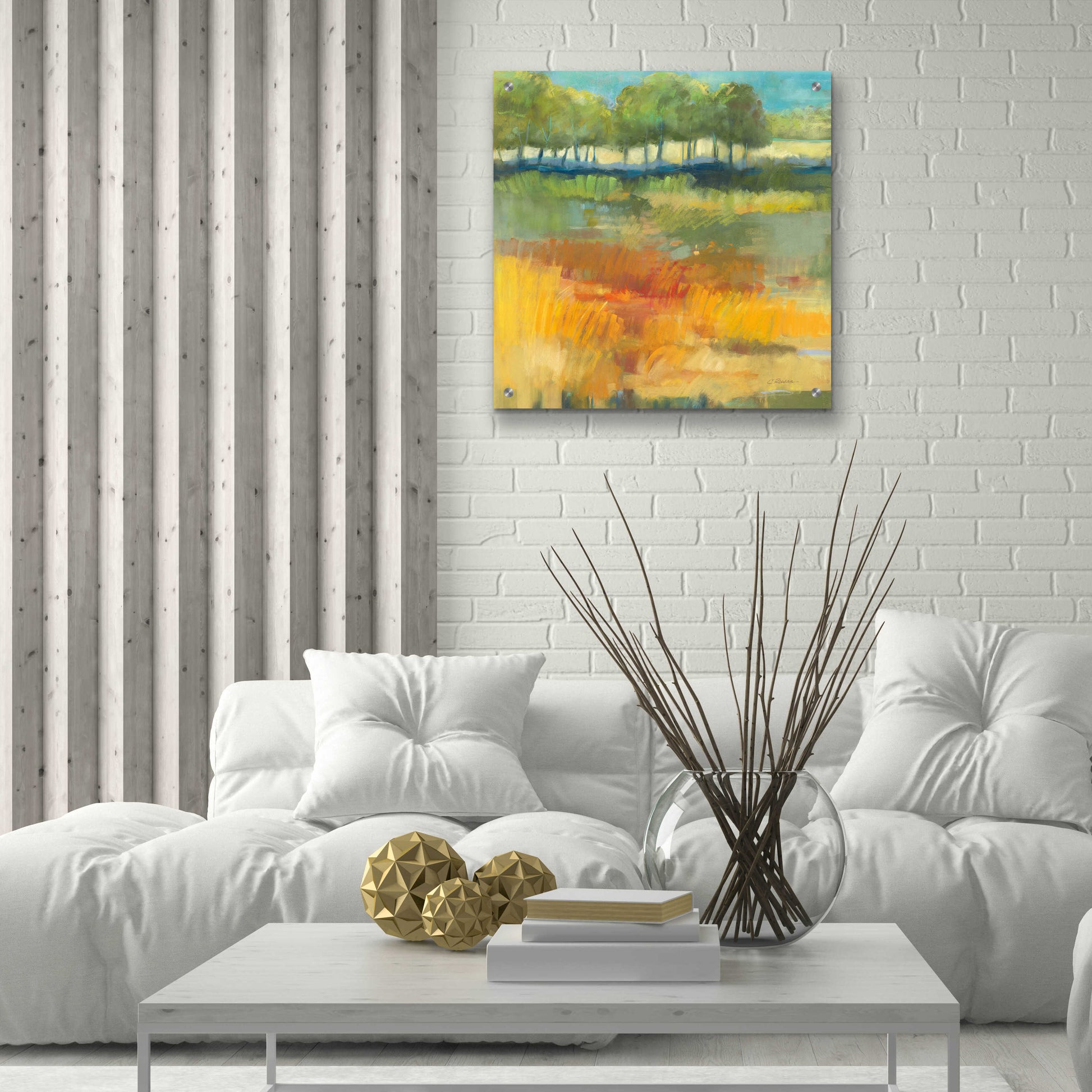 Epic Art 'Late Summer Landscape I' by Carol Rowan, Acrylic Glass Wall Art,24x24