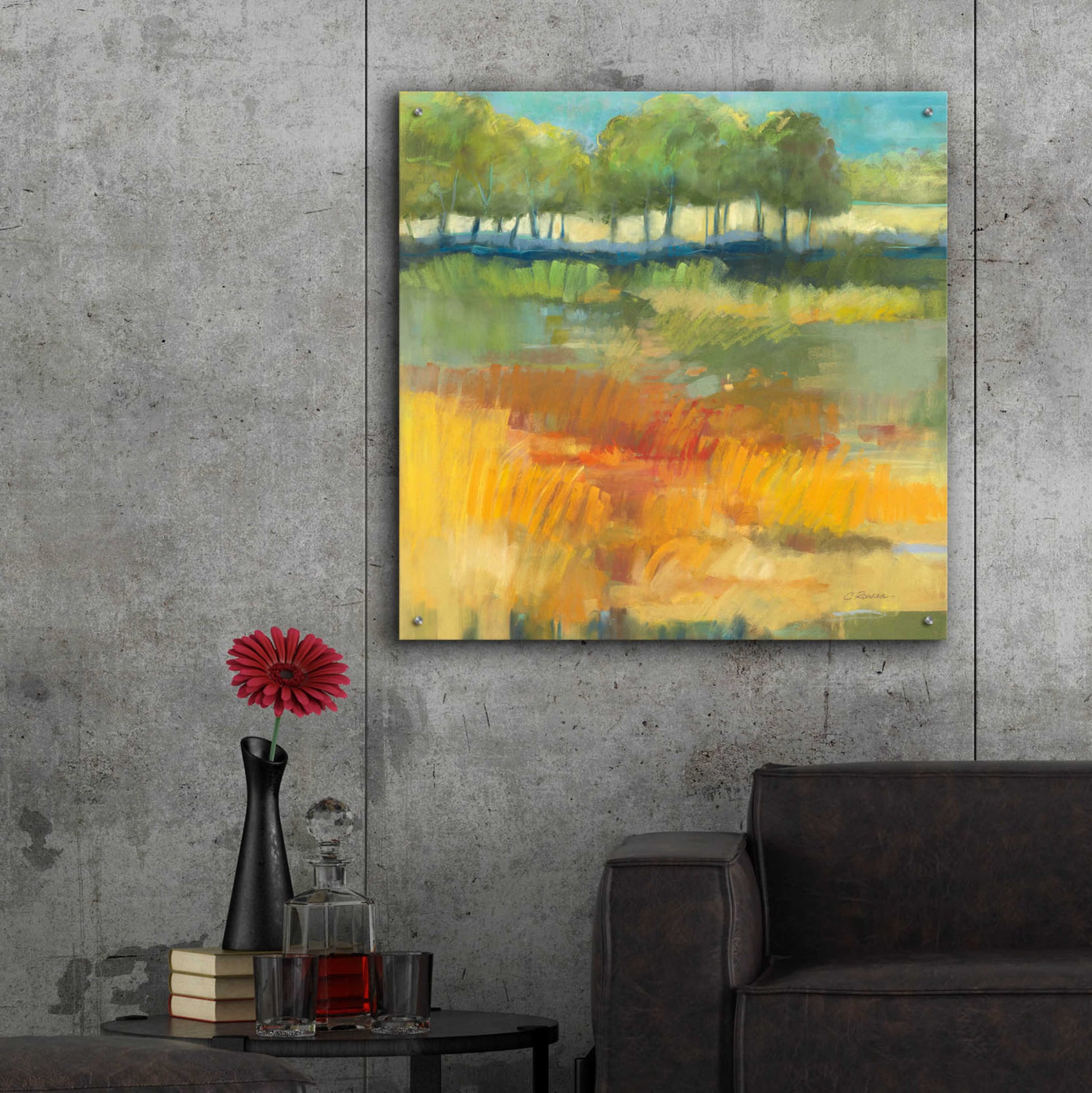 Epic Art 'Late Summer Landscape I' by Carol Rowan, Acrylic Glass Wall Art,36x36