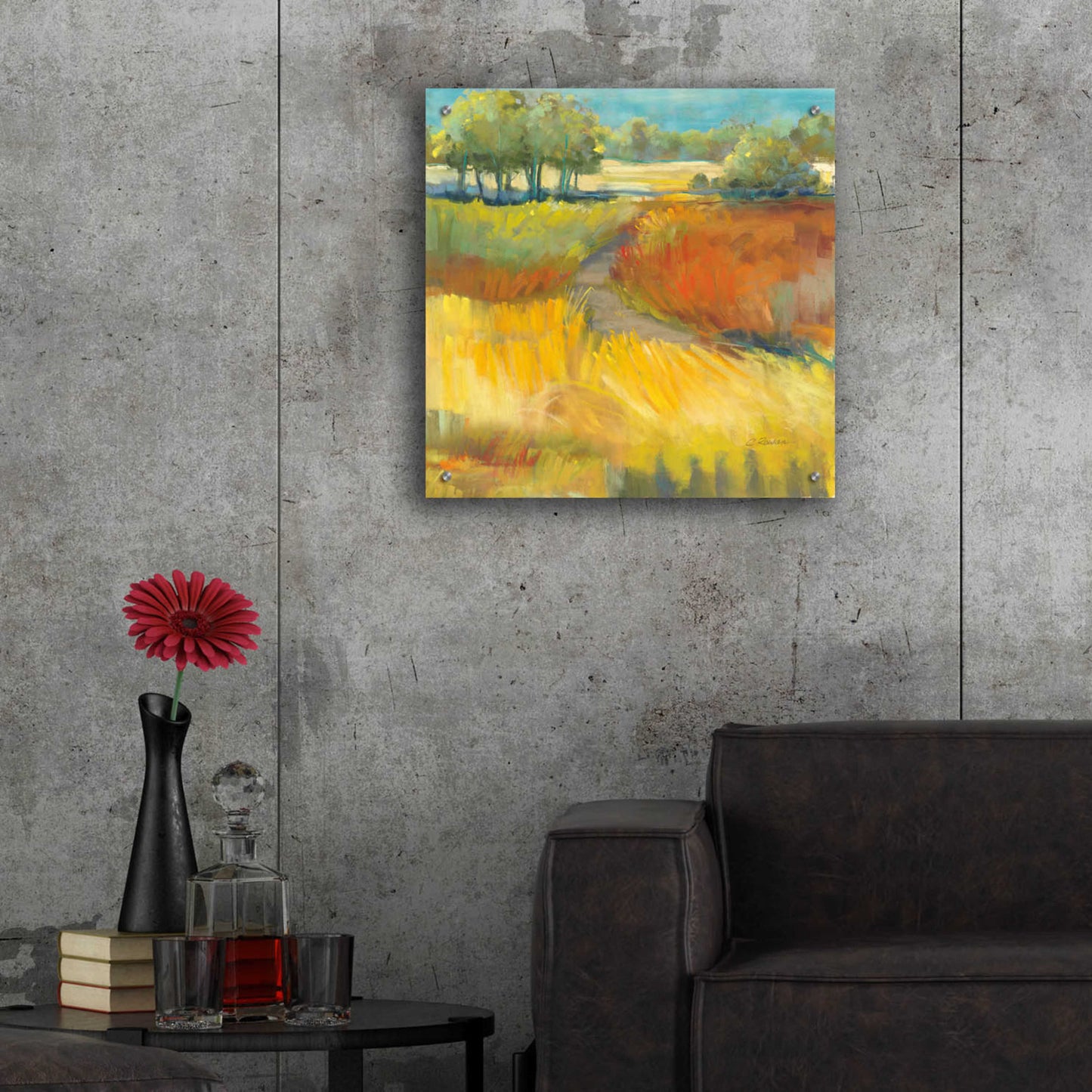 Epic Art 'Late Summer Landscape II' by Carol Rowan, Acrylic Glass Wall Art,24x24