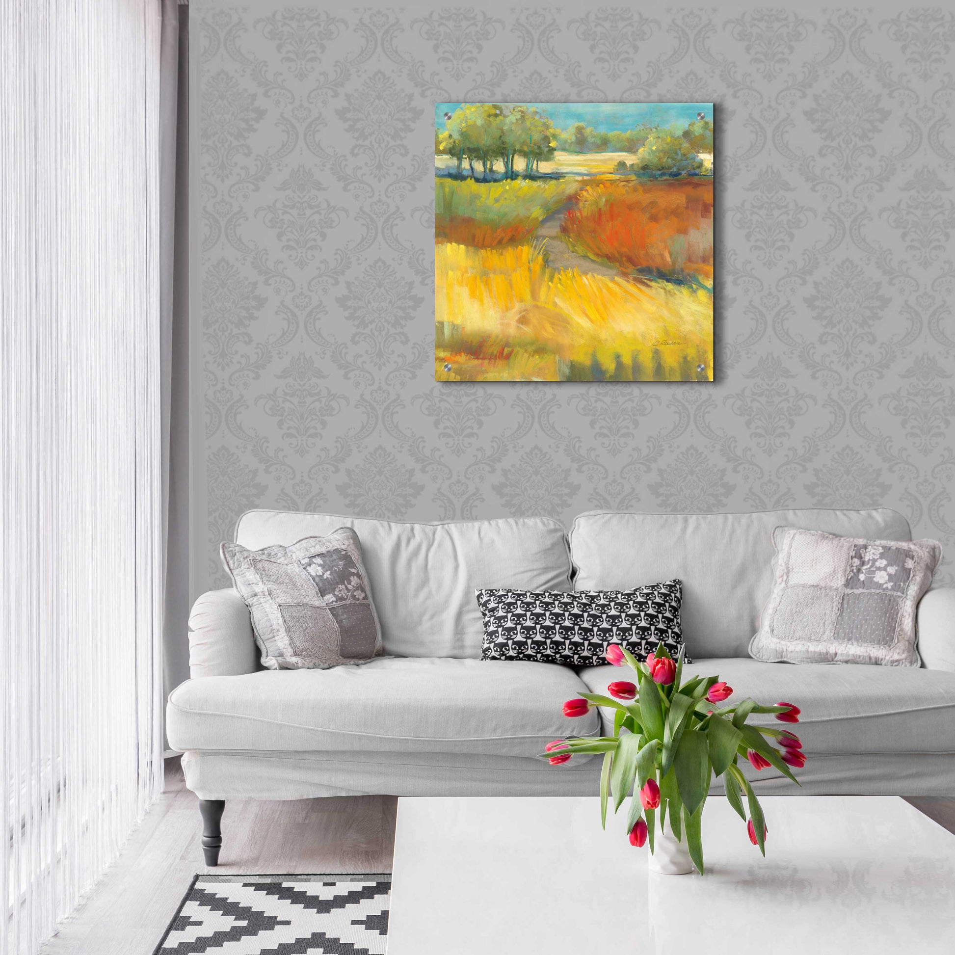 Epic Art 'Late Summer Landscape II' by Carol Rowan, Acrylic Glass Wall Art,24x24