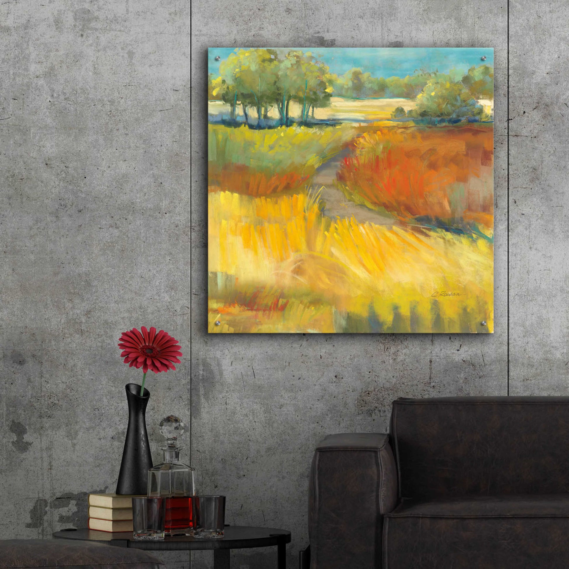 Epic Art 'Late Summer Landscape II' by Carol Rowan, Acrylic Glass Wall Art,36x36