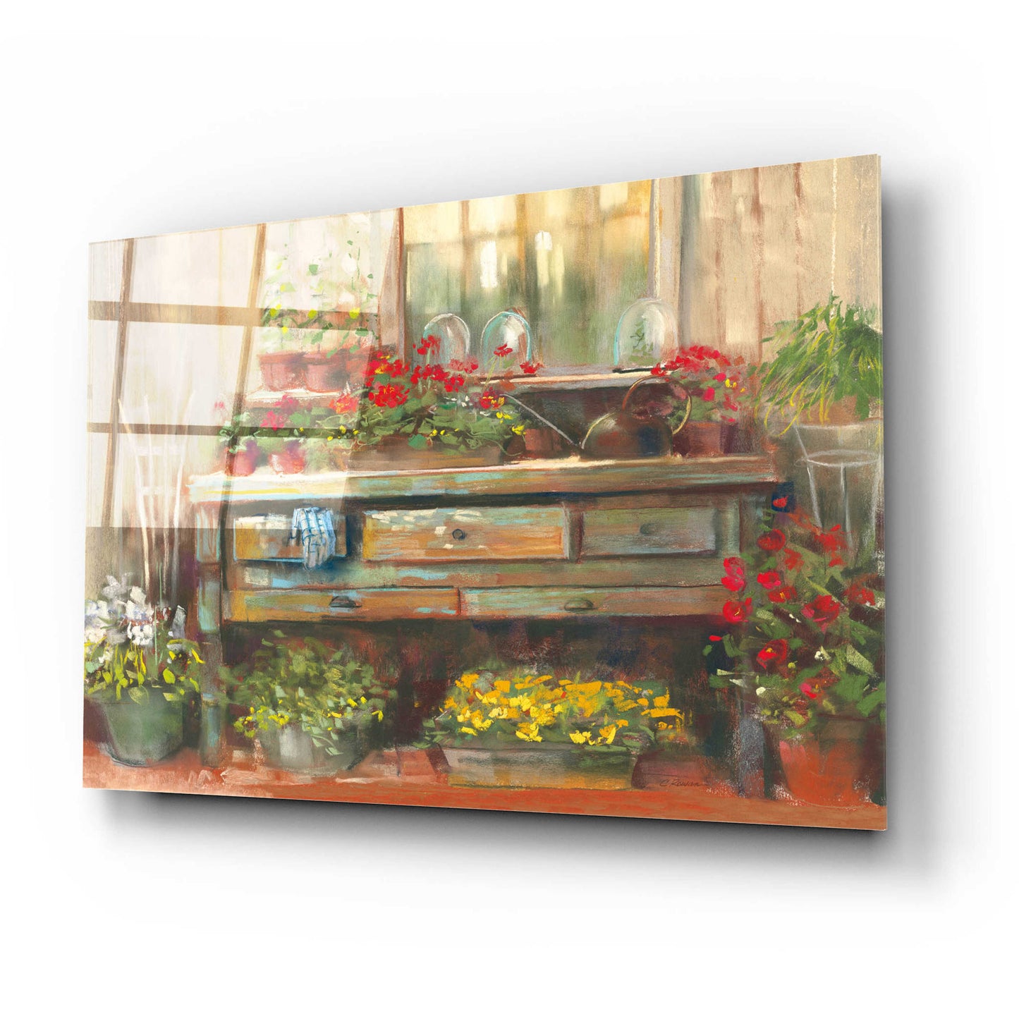 Epic Art 'Gardeners Table' by Carol Rowan, Acrylic Glass Wall Art,24x16