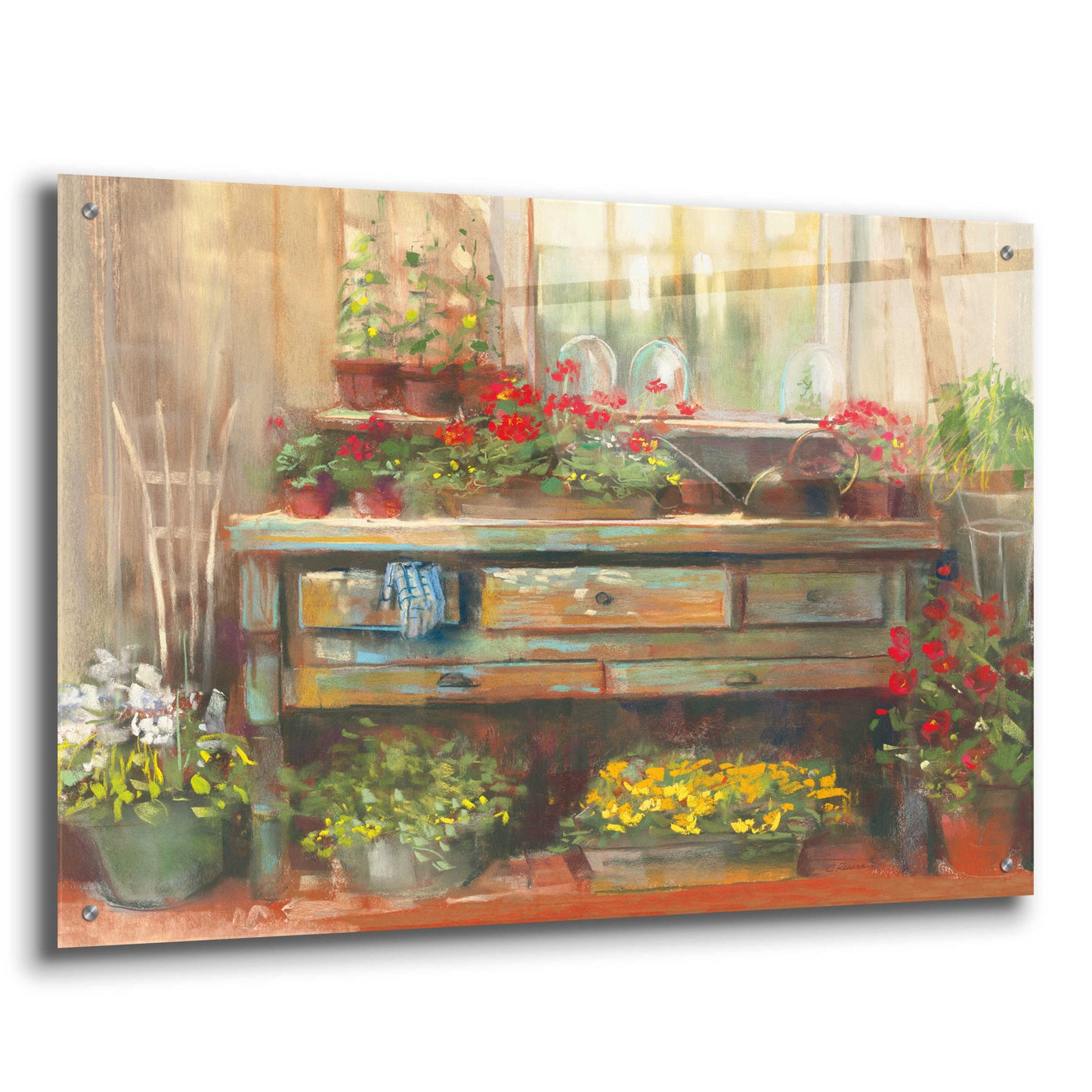 Epic Art 'Gardeners Table' by Carol Rowan, Acrylic Glass Wall Art,36x24