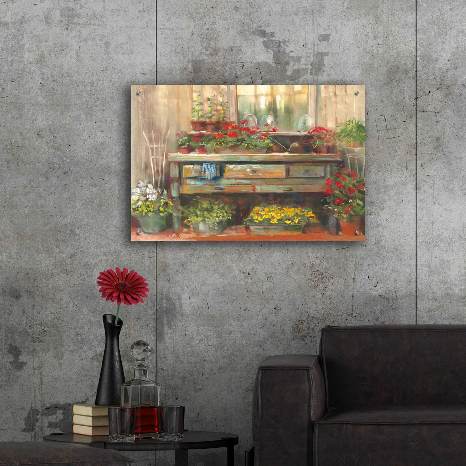 Epic Art 'Gardeners Table' by Carol Rowan, Acrylic Glass Wall Art,36x24