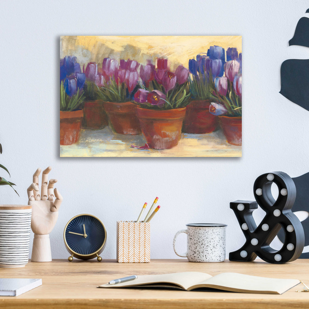 Spring Crocus by Carol Rowan - 16x12 acrylic wall art in a room