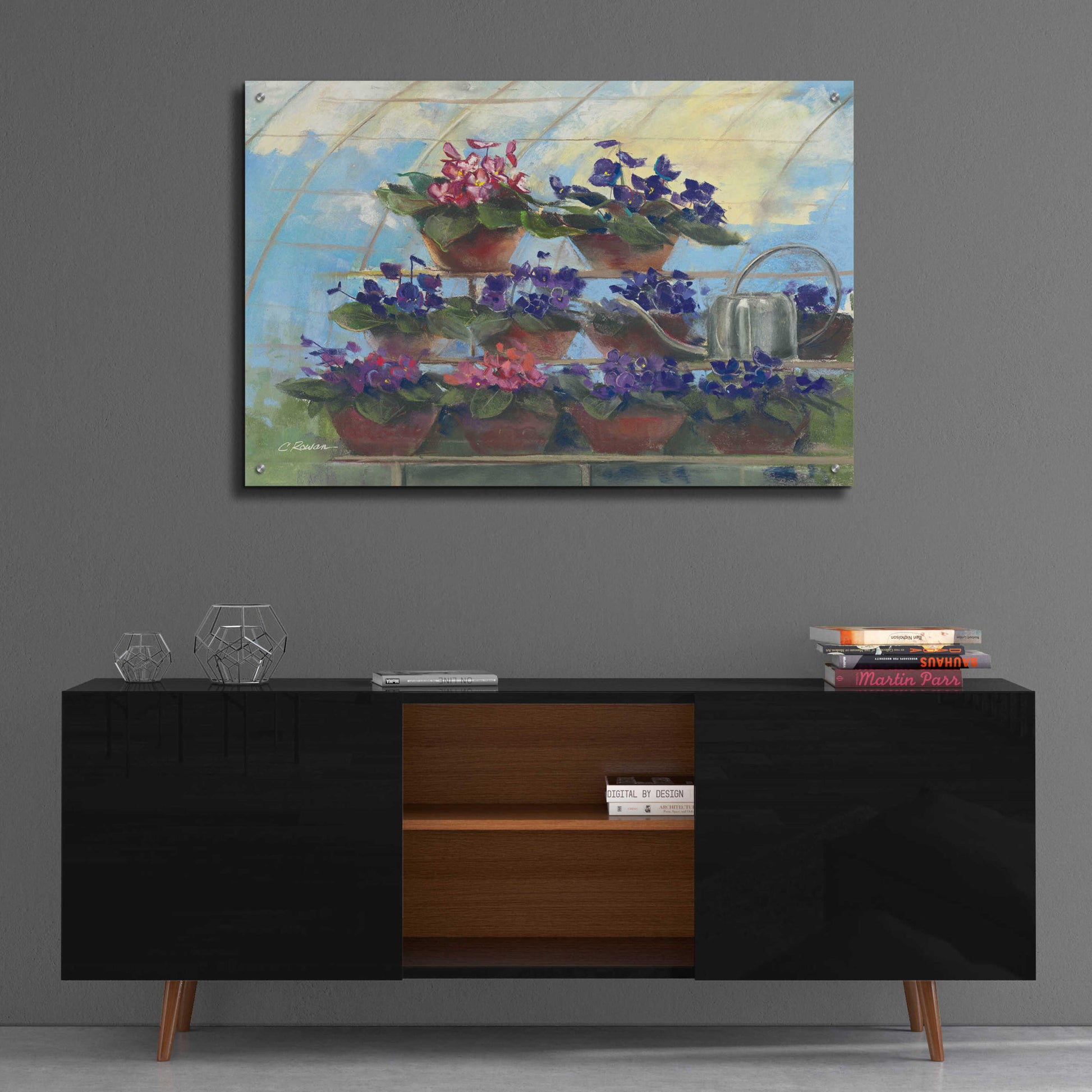 Epic Art 'Violets' by Carol Rowan, Acrylic Glass Wall Art,36x24