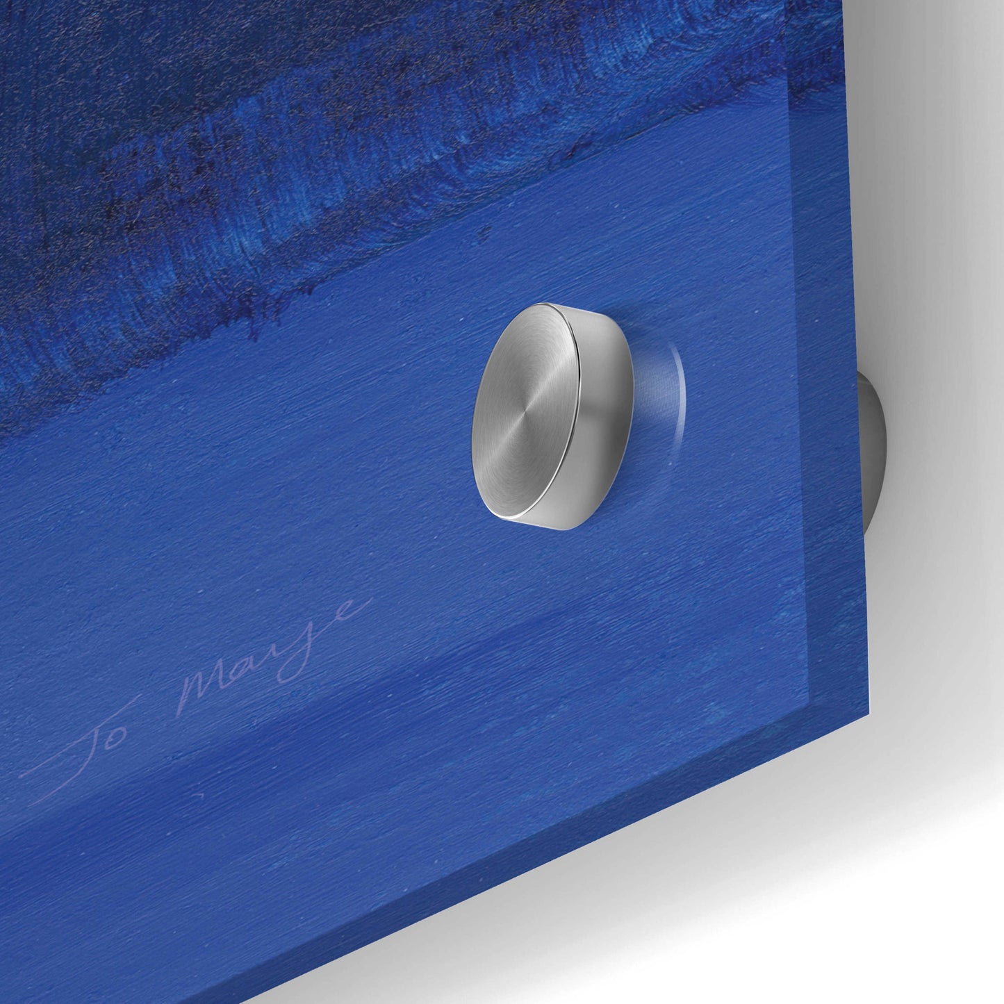 Epic Art 'Blue Haze II' by Jo Maye, Acrylic Glass Wall Art,12x36