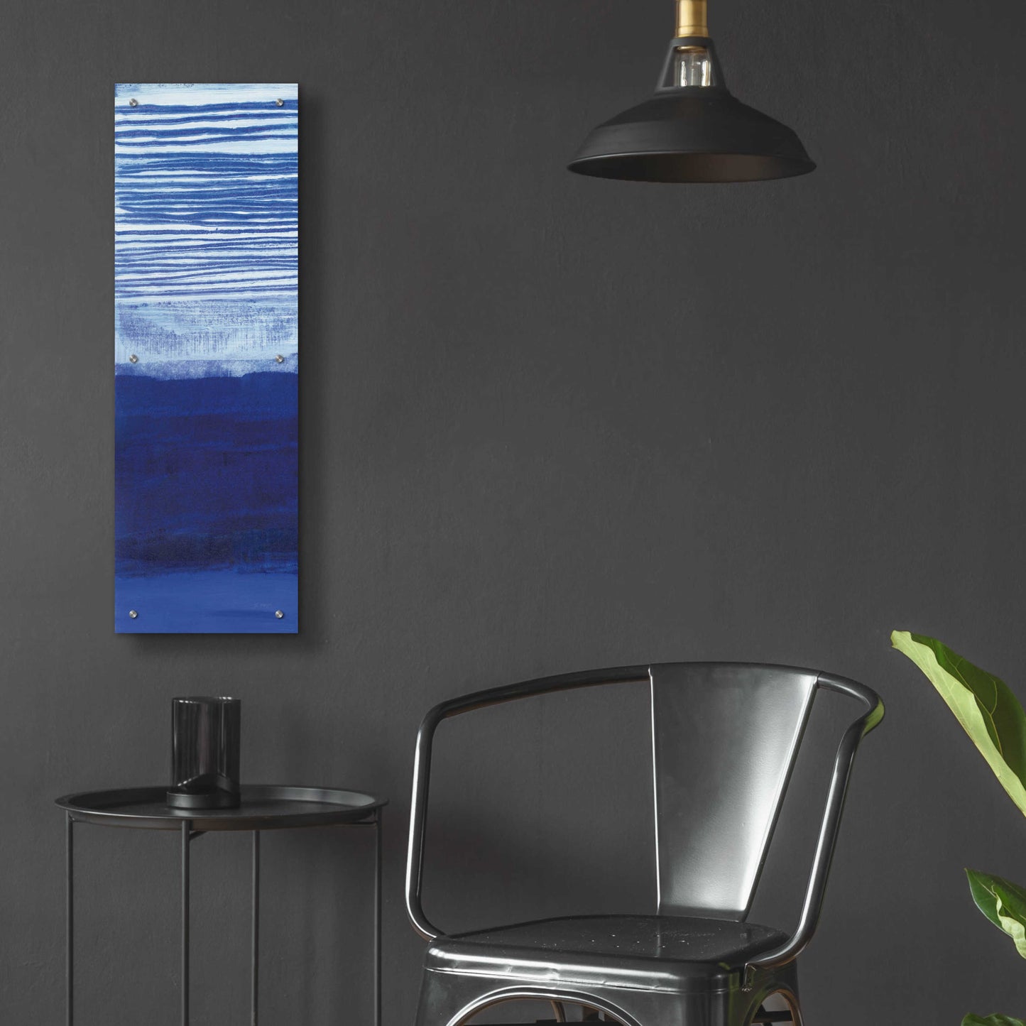 Epic Art 'Blue Haze II' by Jo Maye, Acrylic Glass Wall Art,12x36