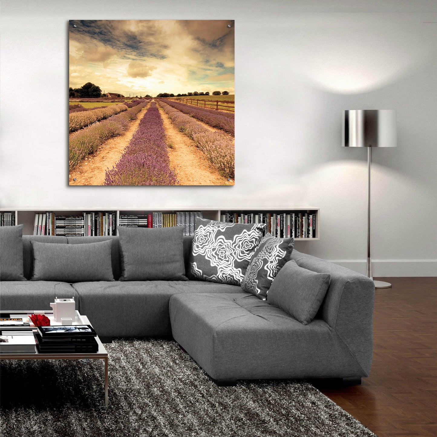 Epic Art 'Lavender Fields Forever' by Keri Bevan, Acrylic Glass Wall Art,36x36