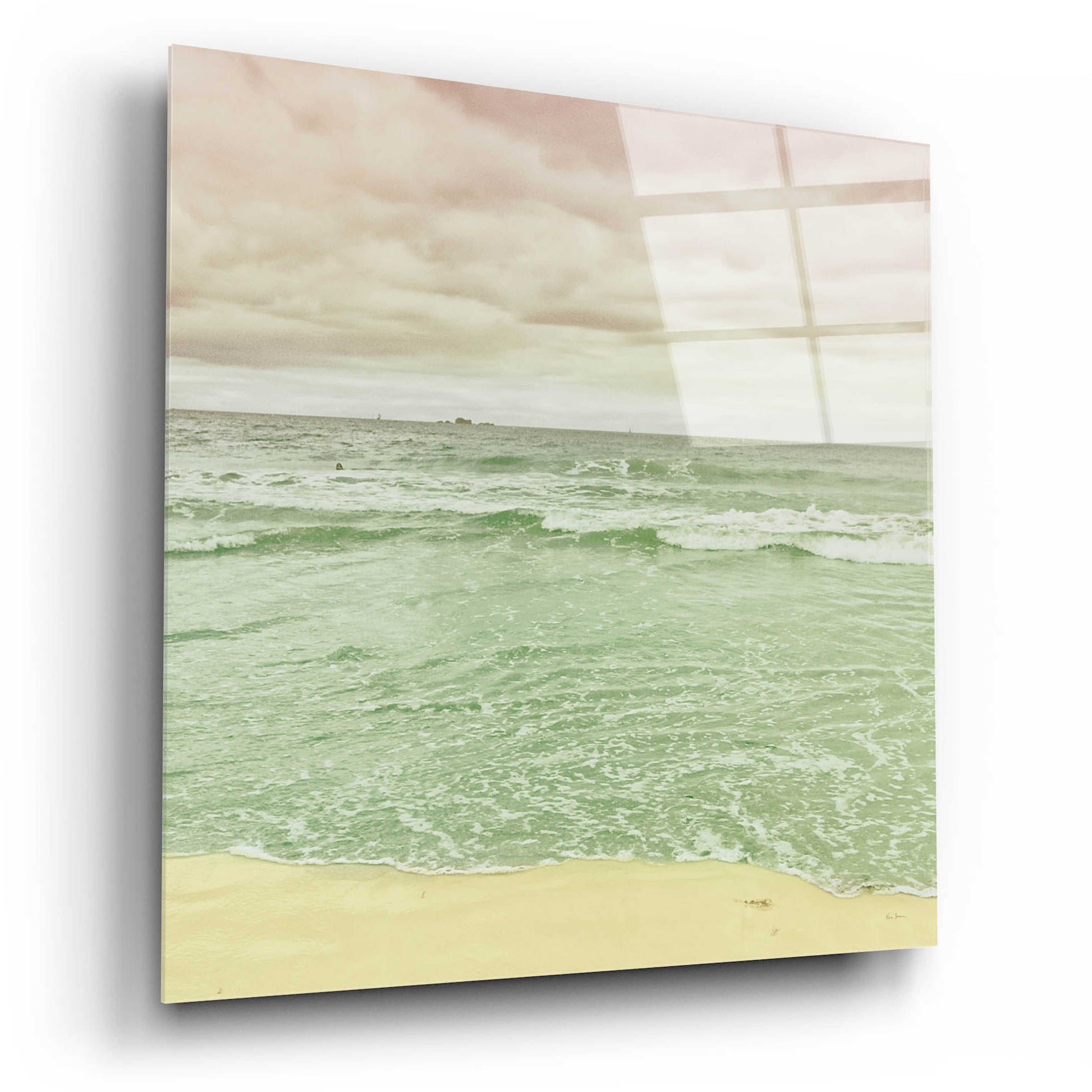 Epic Art 'Beach Tricolor Square' by Keri Bevan, Acrylic Glass Wall Art,12x12