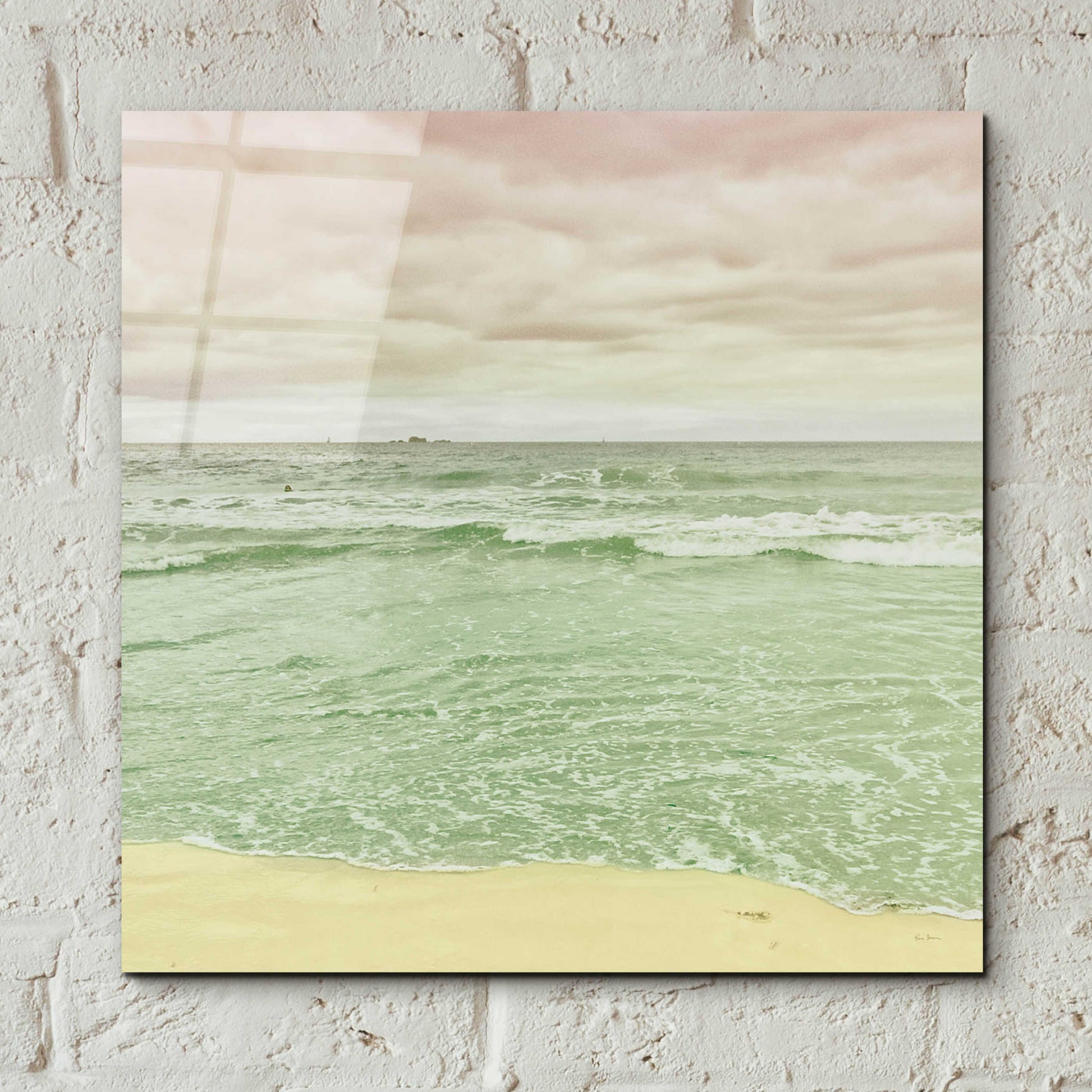 Epic Art 'Beach Tricolor Square' by Keri Bevan, Acrylic Glass Wall Art,12x12