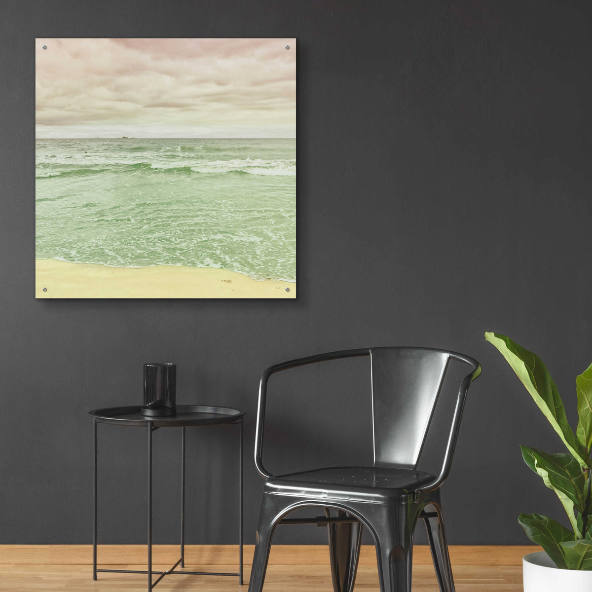 Epic Art 'Beach Tricolor Square' by Keri Bevan, Acrylic Glass Wall Art,36x36