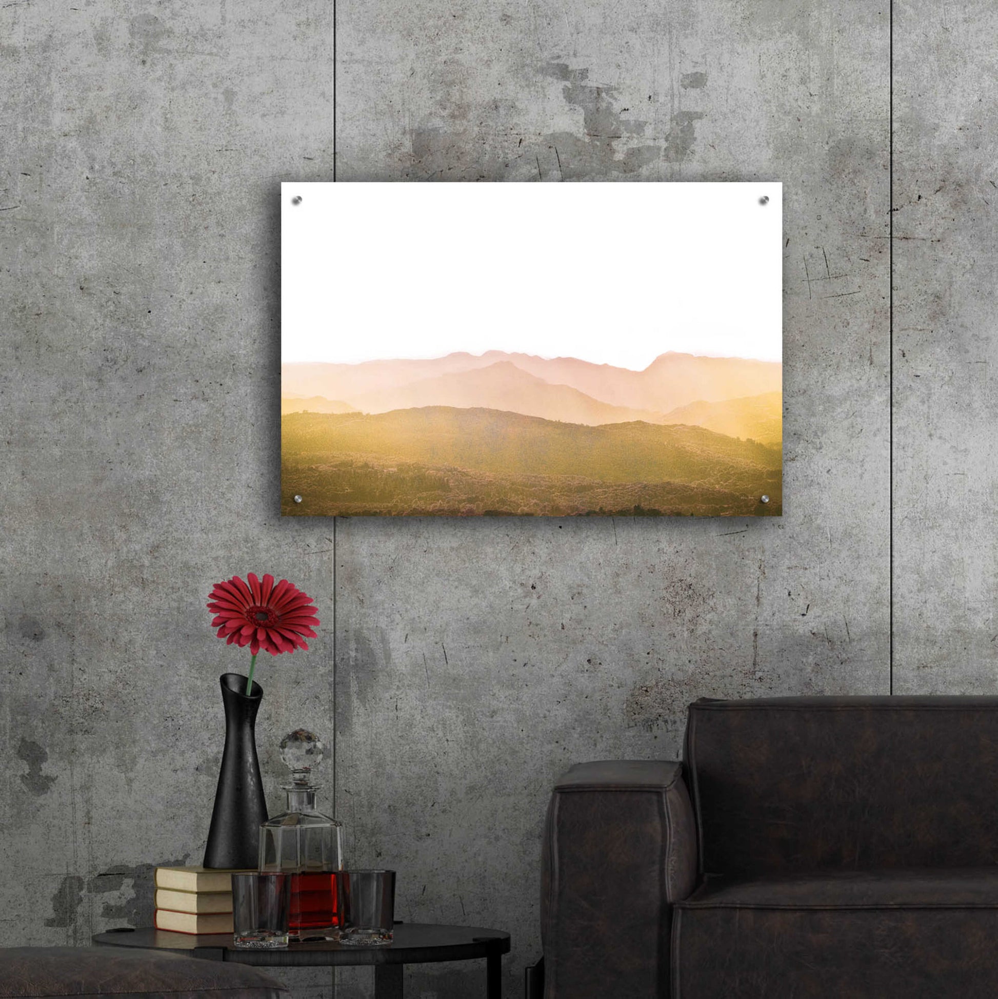 Epic Art 'A Watercolor Wash Of Light Crop Mustard And Blush' by Keri Bevan, Acrylic Glass Wall Art,36x24