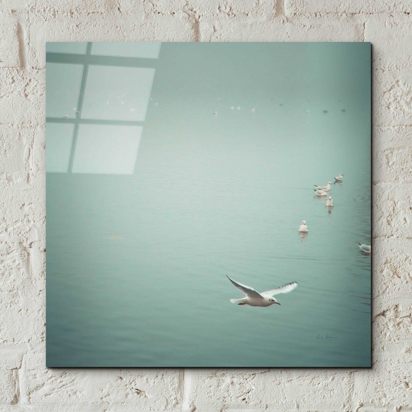 Epic Art 'Soul Birds Harbor Gray' by Keri Bevan, Acrylic Glass Wall Art,12x12