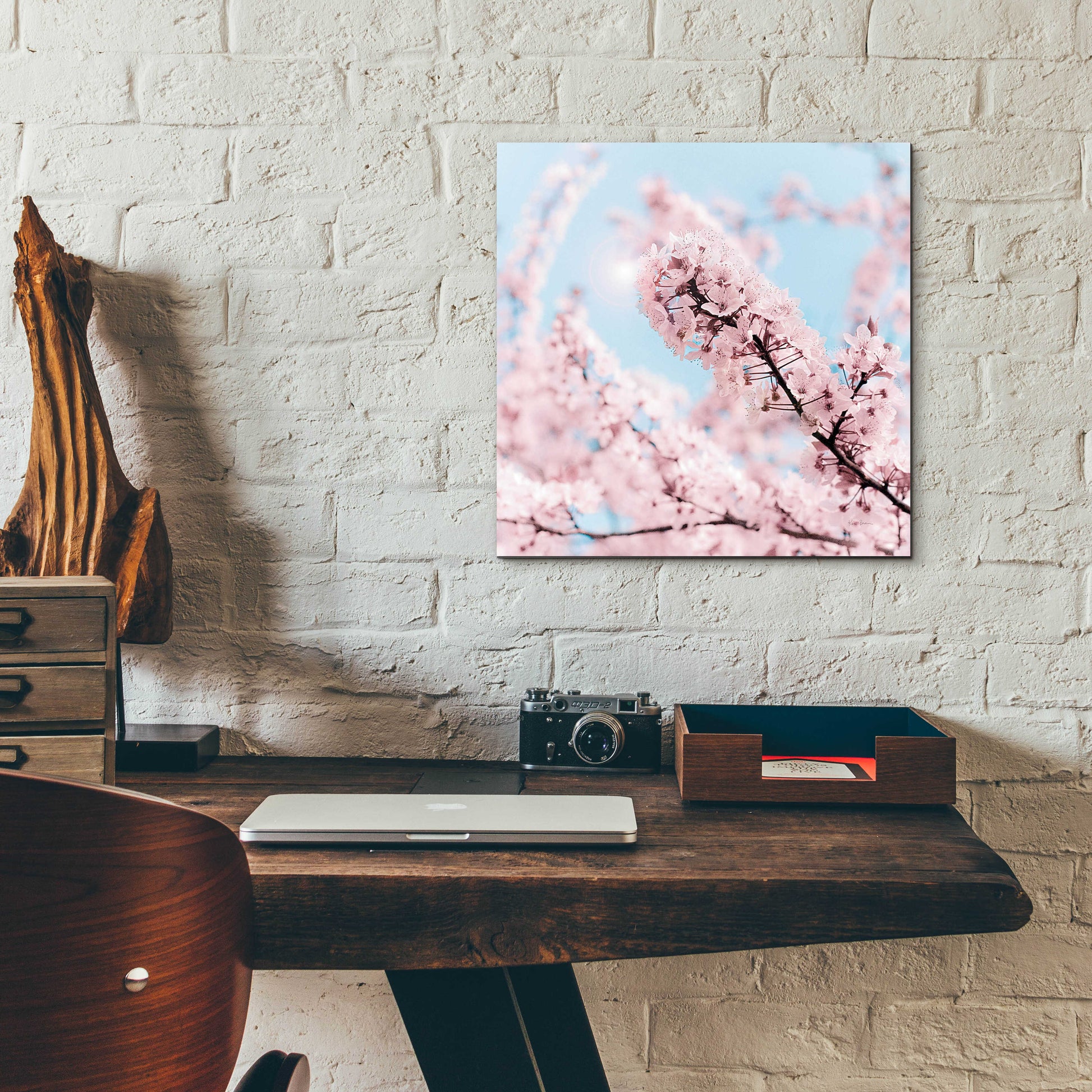 Epic Art 'Cherry Blossom Clouds' by Keri Bevan, Acrylic Glass Wall Art,12x12