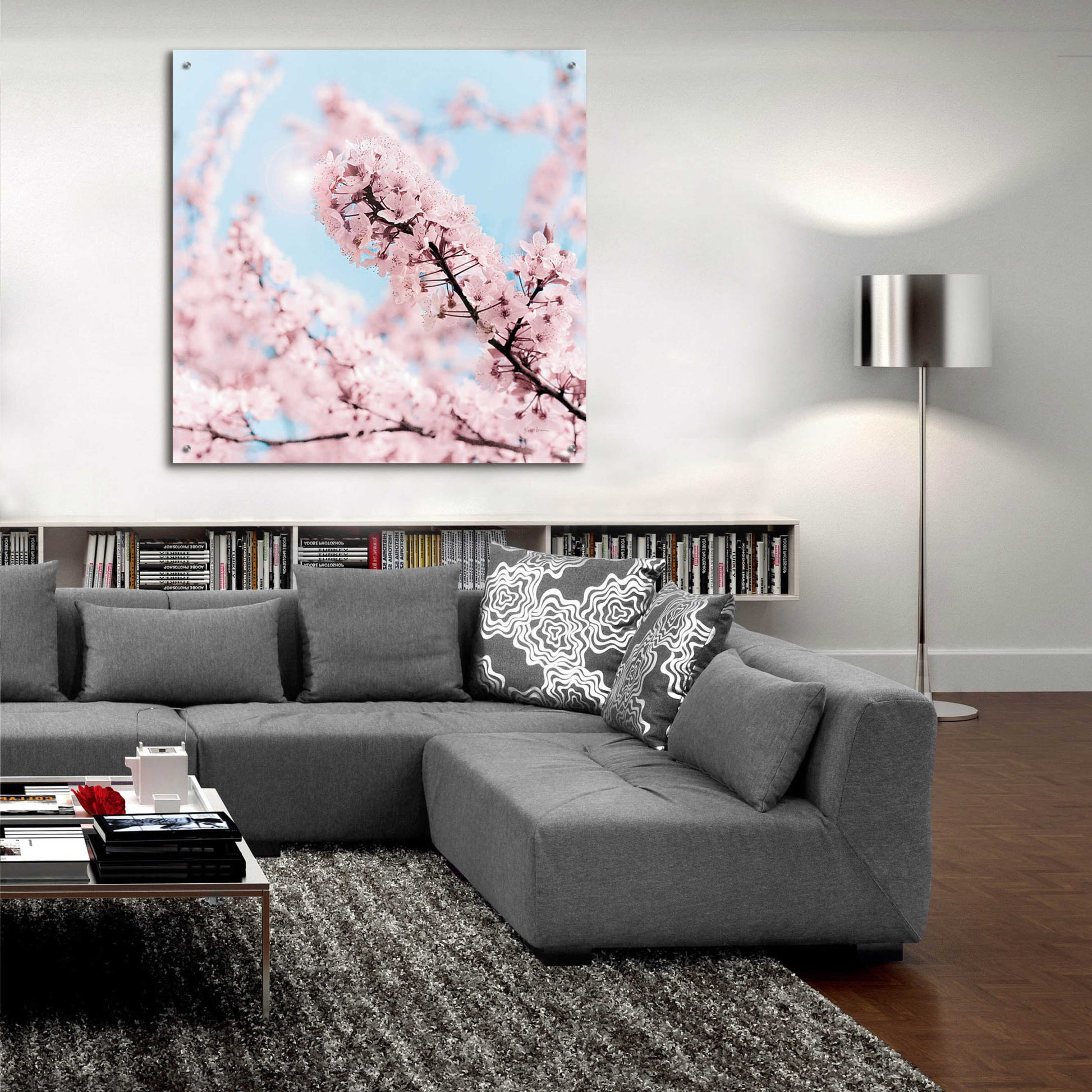 Epic Art 'Cherry Blossom Clouds' by Keri Bevan, Acrylic Glass Wall Art,36x36