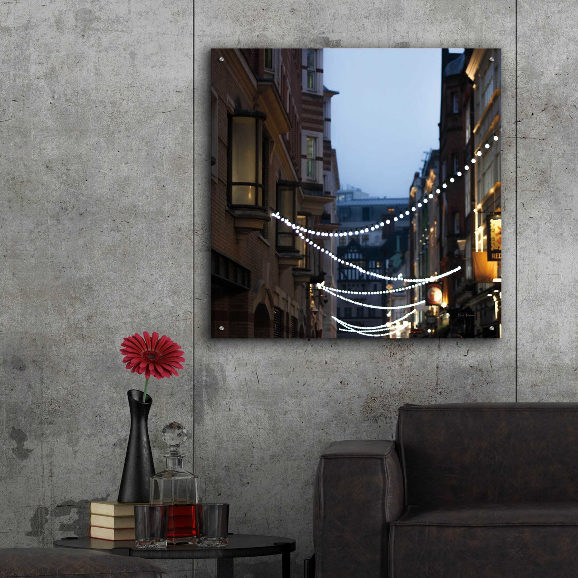 Epic Art 'Lights In Soho' by Keri Bevan, Acrylic Glass Wall Art,36x36